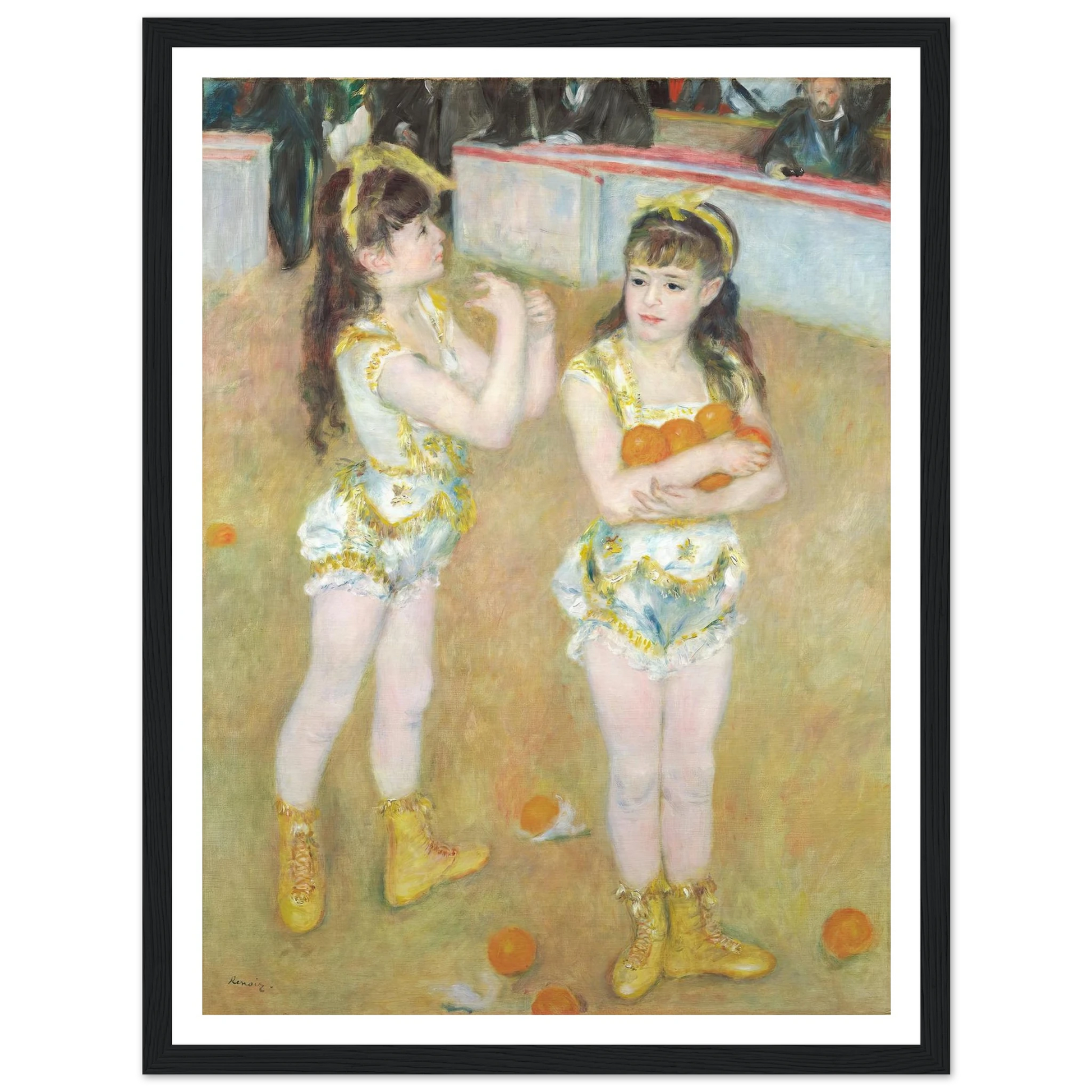 Acrobats at the Cirque Fernando (Francisca and Angelina Wartenberg) (1879) Art Print | Pierre Auguste Renoir - Framed Poster - 30x40 cm / 12x16″ - Black frame
