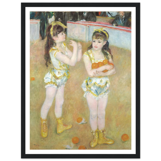 Acrobats at the Cirque Fernando (Francisca and Angelina Wartenberg) (1879) Art Print | Pierre Auguste Renoir - Framed Poster - 30x40 cm / 12x16″ - Black frame