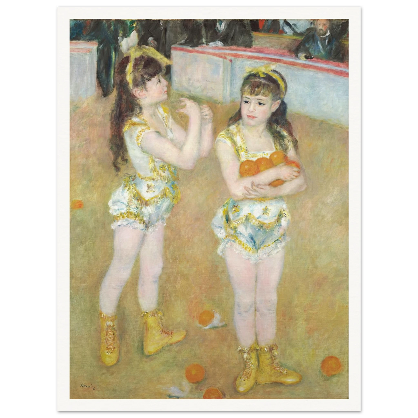 Acrobats at the Cirque Fernando (Francisca and Angelina Wartenberg) (1879) Art Print | Pierre Auguste Renoir - Framed Poster - 30x40 cm / 12x16″ - Black frame