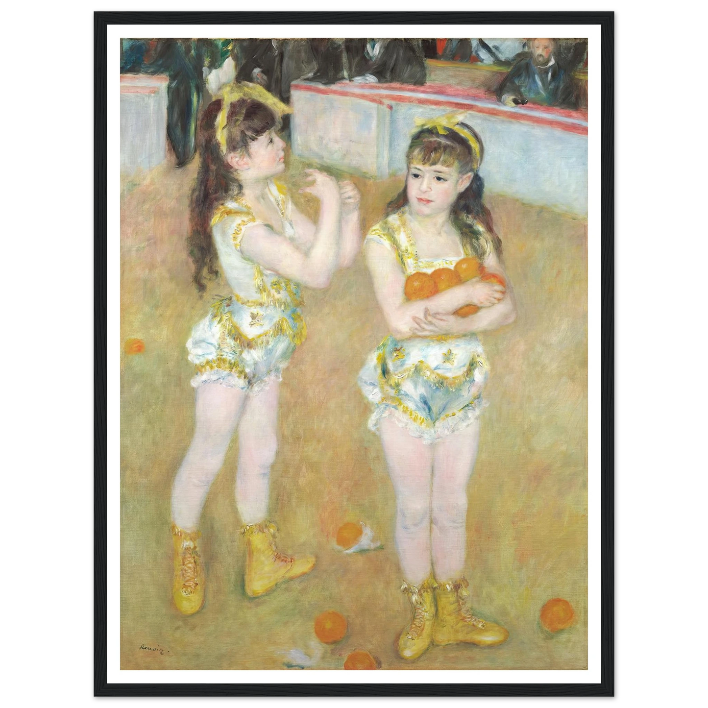 Acrobats at the Cirque Fernando (Francisca and Angelina Wartenberg) (1879) Art Print | Pierre Auguste Renoir - Framed Poster - 30x40 cm / 12x16″ - Black frame