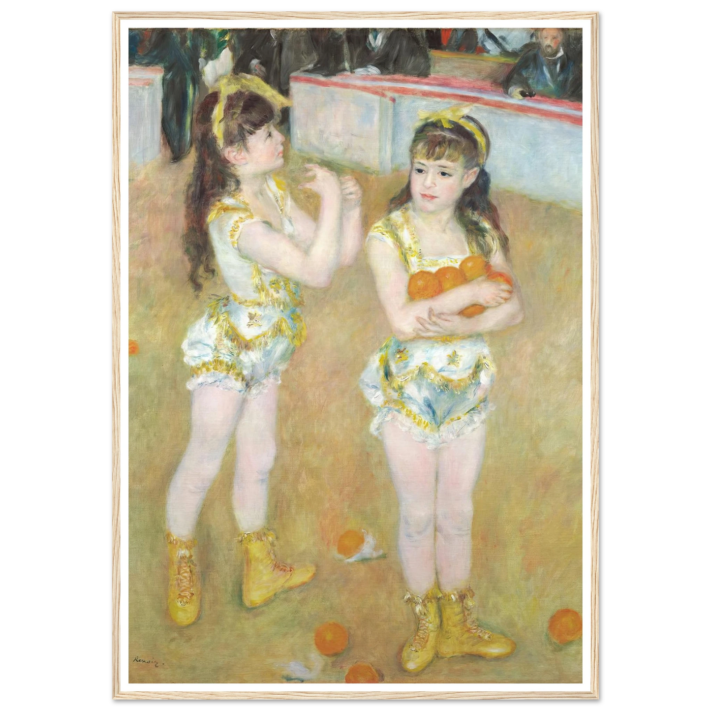Acrobats at the Cirque Fernando (Francisca and Angelina Wartenberg) (1879) Art Print | Pierre Auguste Renoir - Framed Poster - 30x40 cm / 12x16″ - Black frame