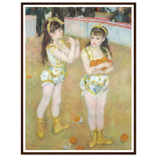 Acrobats at the Cirque Fernando (Francisca and Angelina Wartenberg) (1879) Art Print | Pierre Auguste Renoir - Framed Poster - 30x40 cm / 12x16″ - Black frame
