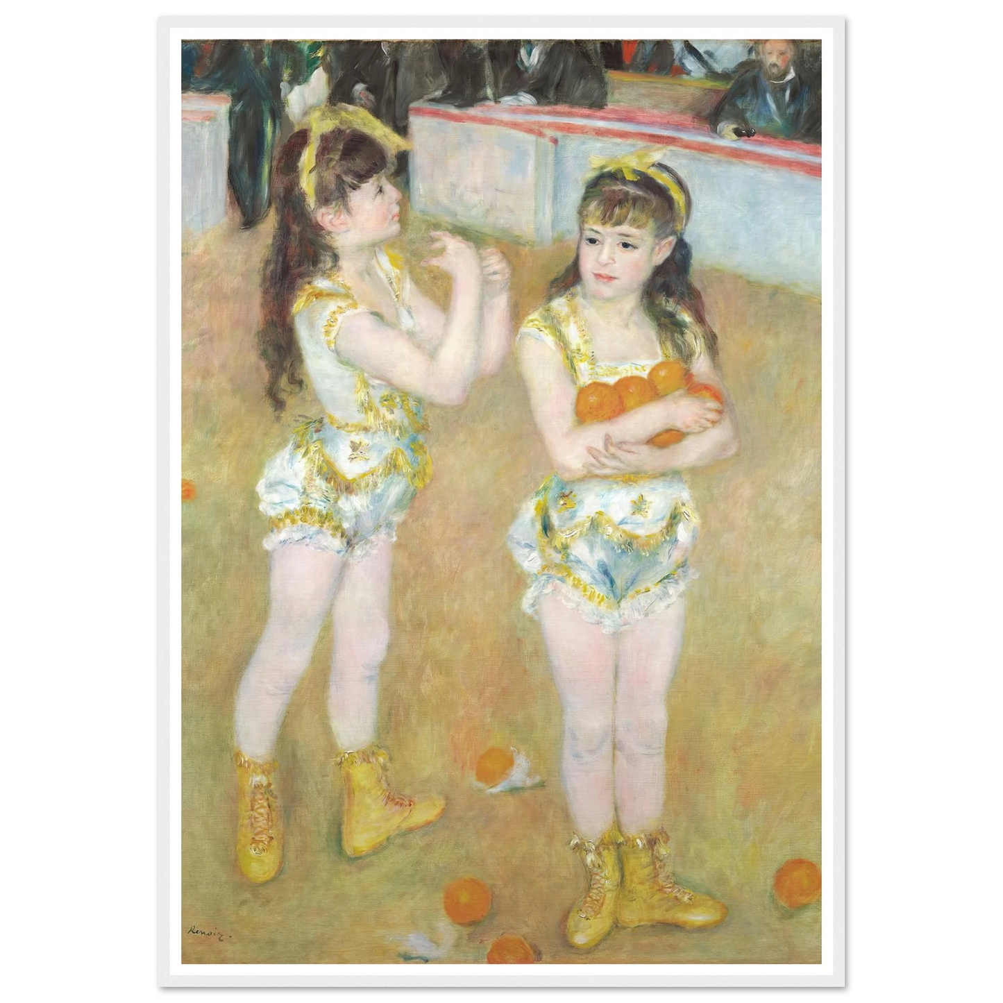 Acrobats at the Cirque Fernando (Francisca and Angelina Wartenberg) (1879) Art Print | Pierre Auguste Renoir - Framed Poster - 30x40 cm / 12x16″ - Black frame