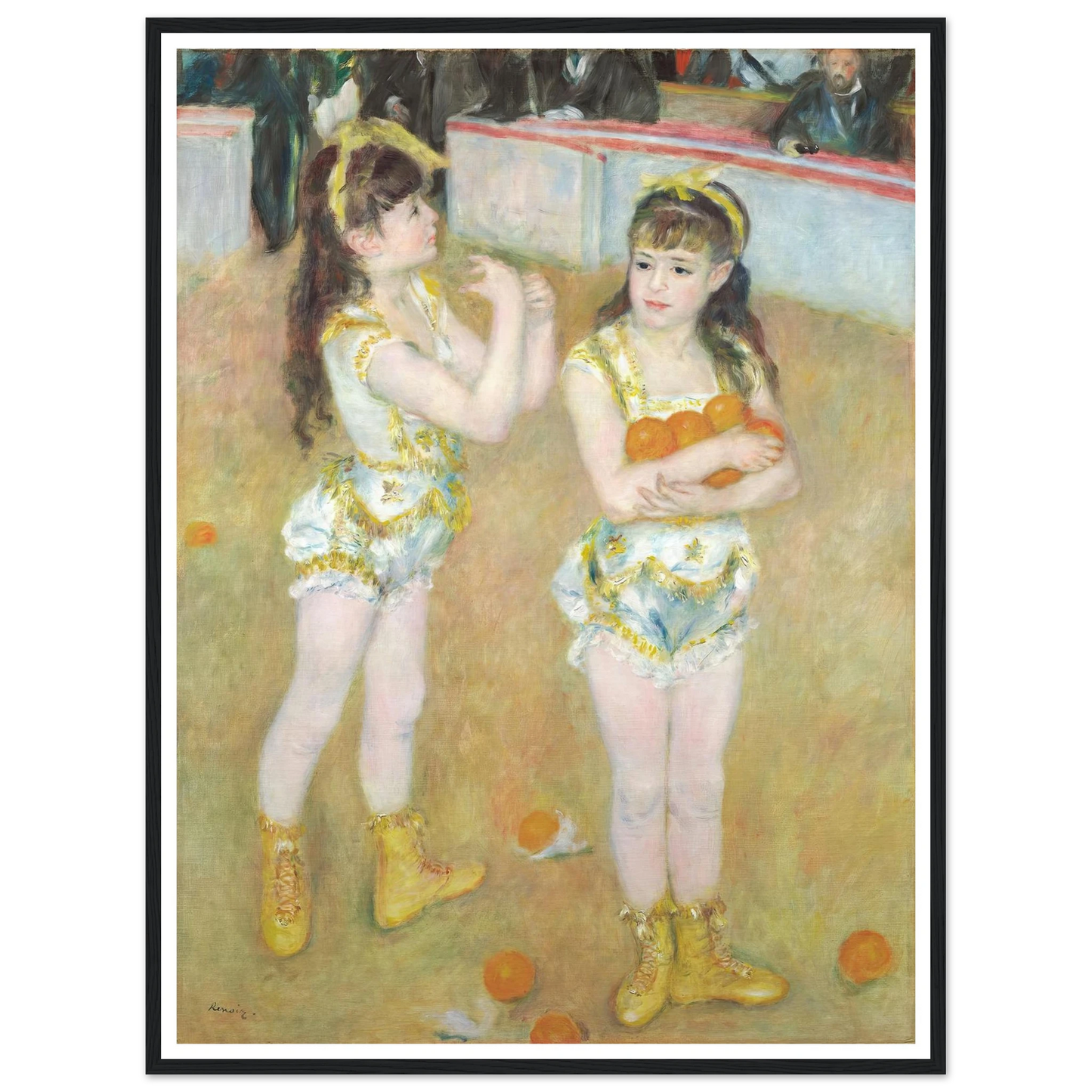 Acrobats at the Cirque Fernando (Francisca and Angelina Wartenberg) (1879) Art Print | Pierre Auguste Renoir - Framed Poster - 30x40 cm / 12x16″ - Black frame