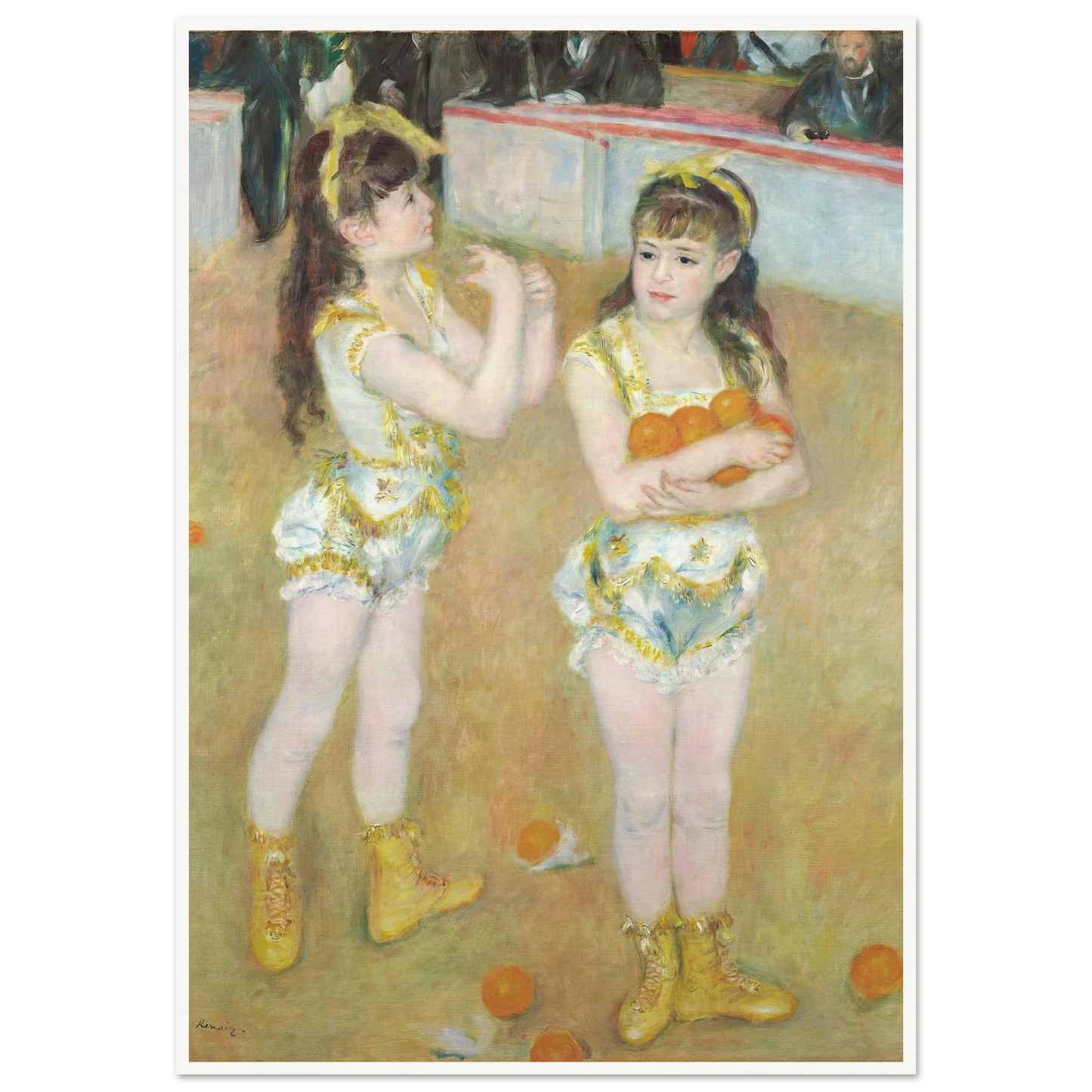 Acrobats at the Cirque Fernando (Francisca and Angelina Wartenberg) (1879) Art Print | Pierre Auguste Renoir - Framed Poster - 30x40 cm / 12x16″ - Black frame