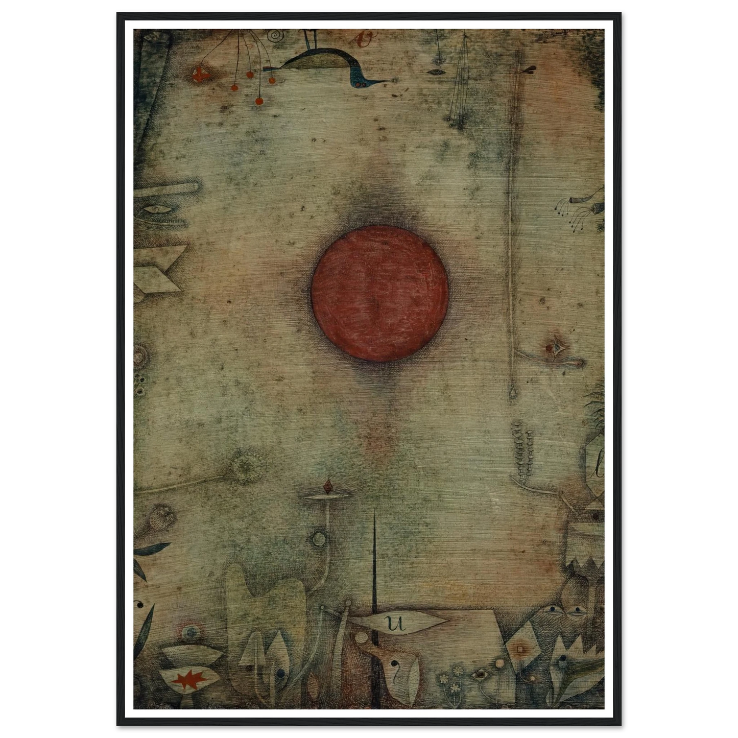 Ad marginem (1930) Art Print | Paul Klee - Framed Poster - 30x40 cm / 12x16″ - Black frame