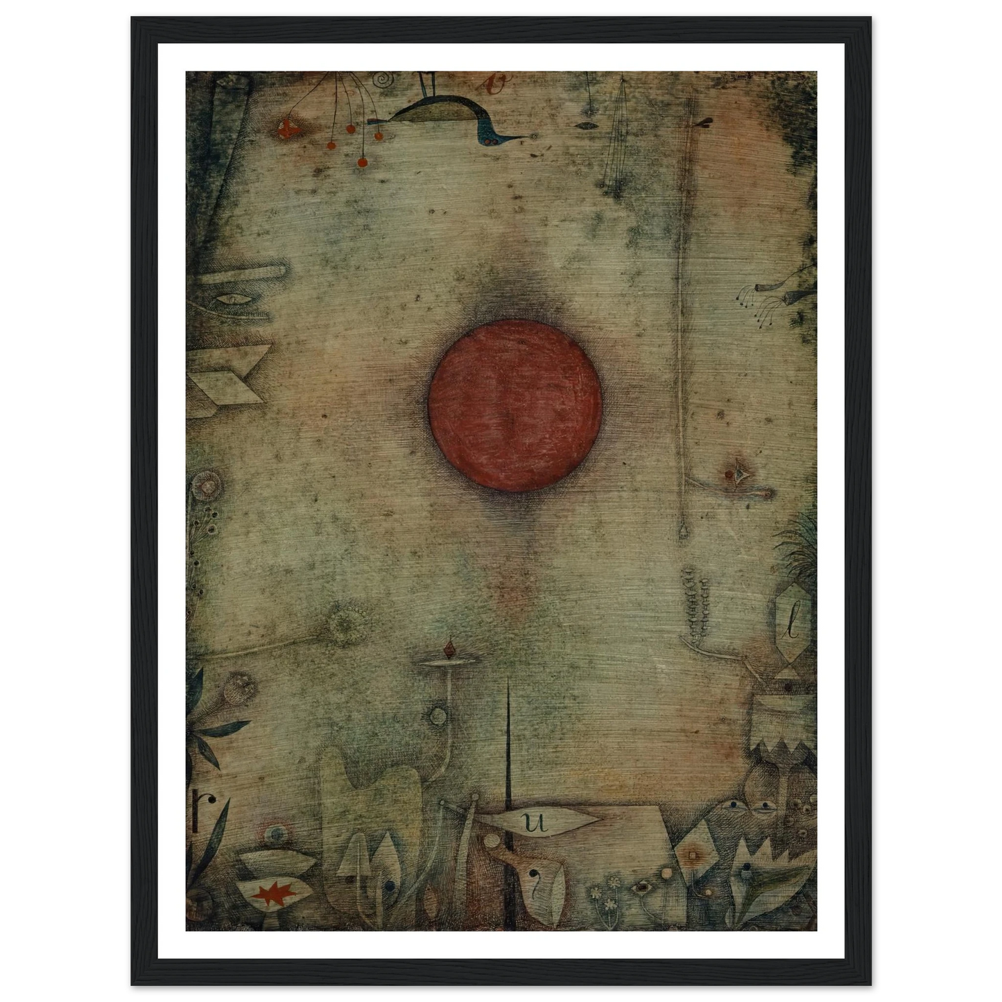 Ad marginem (1930) Art Print | Paul Klee - Framed Poster - 30x40 cm / 12x16″ - Black frame