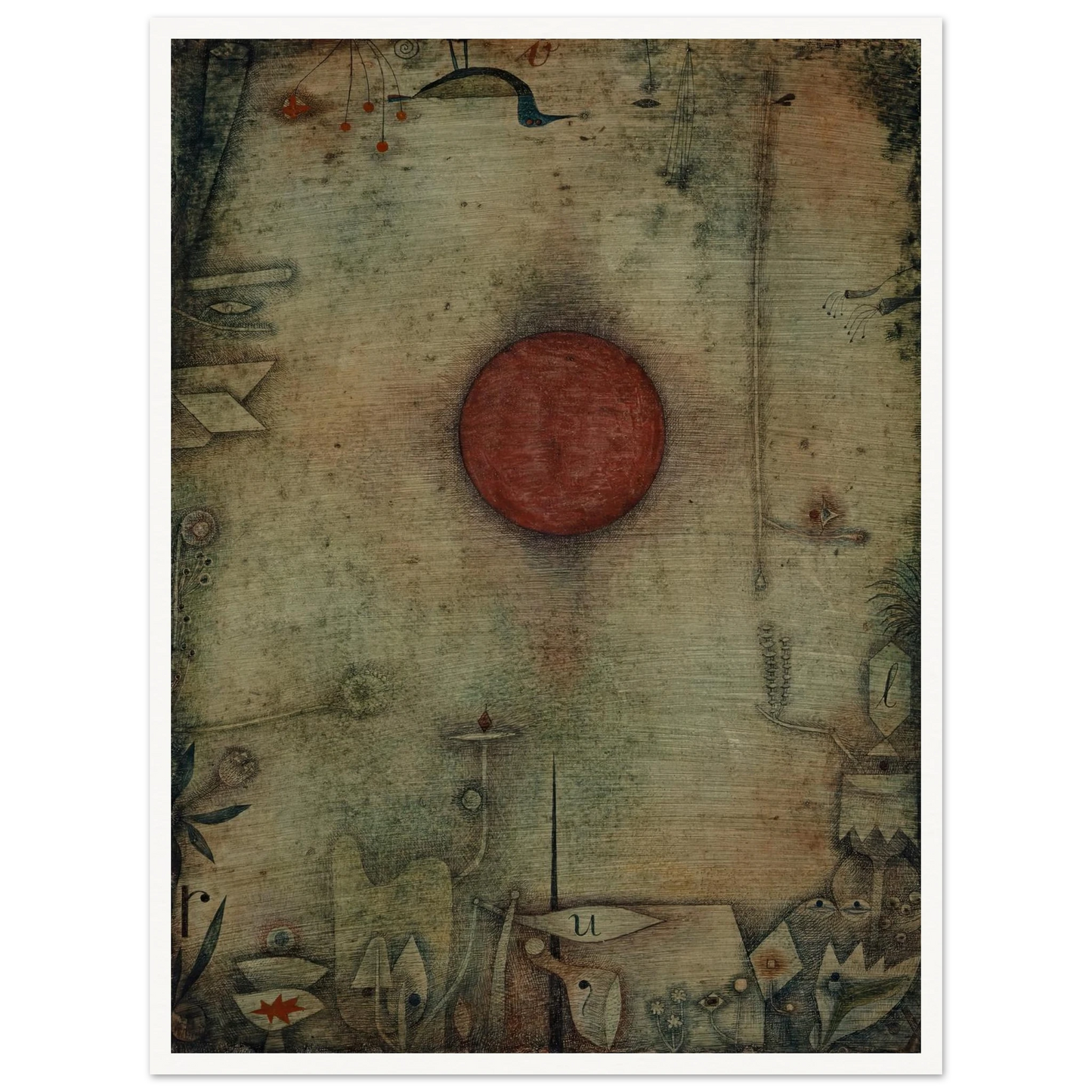 Ad marginem (1930) Art Print | Paul Klee - Framed Poster - 30x40 cm / 12x16″ - Black frame