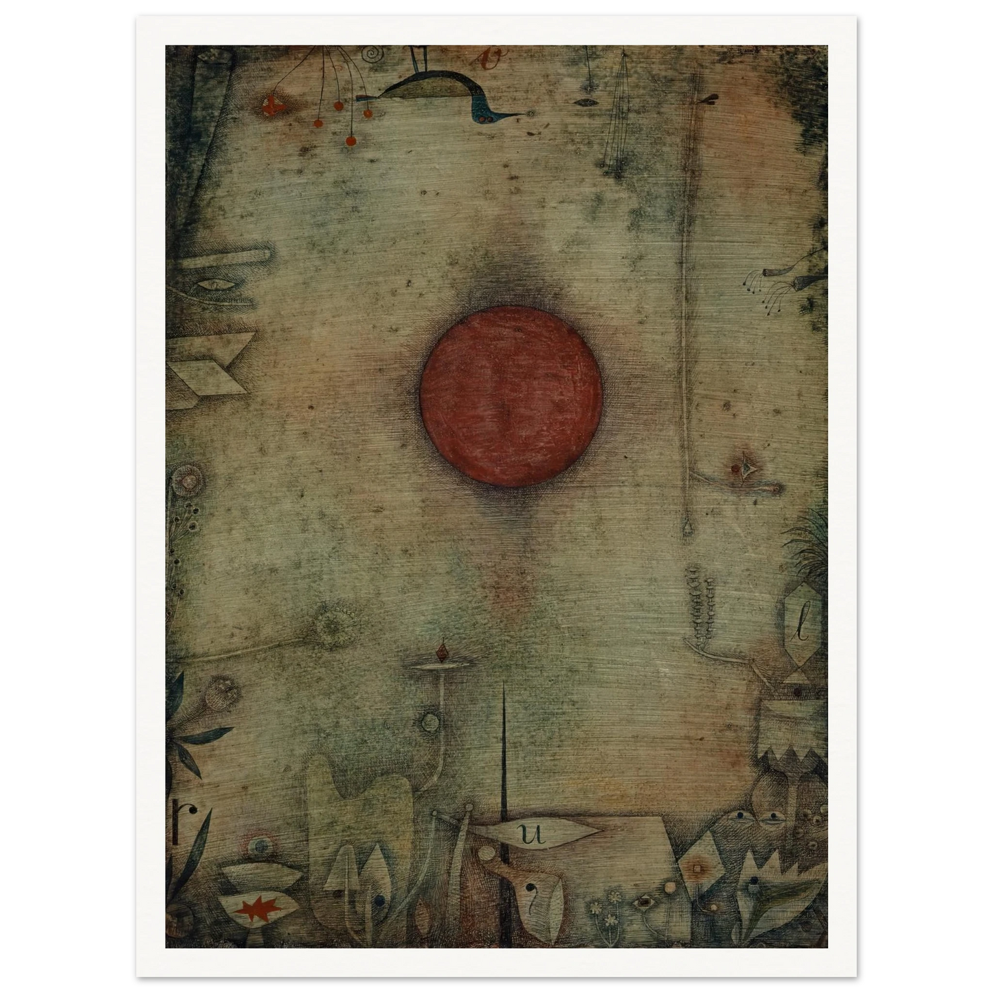 Ad marginem (1930) Art Print | Paul Klee - Framed Poster - 30x40 cm / 12x16″ - Black frame