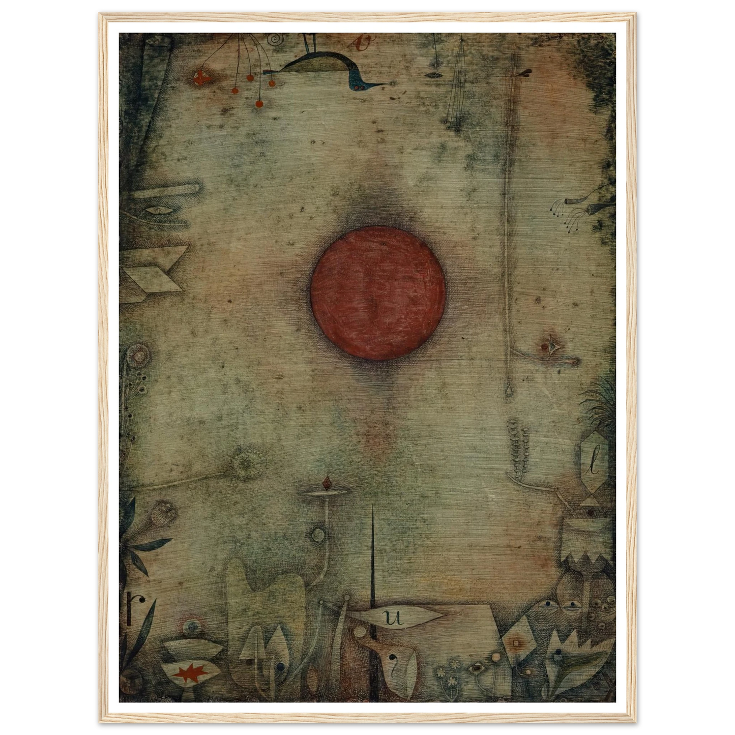 Ad marginem (1930) Art Print | Paul Klee - Framed Poster - 30x40 cm / 12x16″ - Black frame