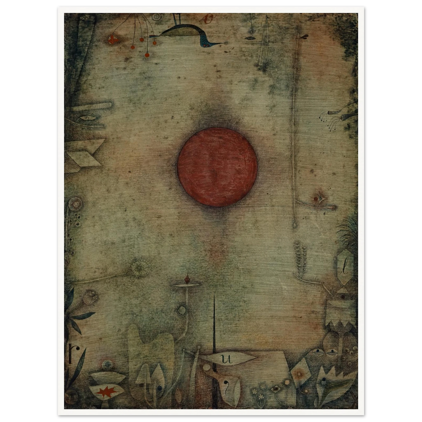 Ad marginem (1930) Art Print | Paul Klee - Framed Poster - 30x40 cm / 12x16″ - Black frame