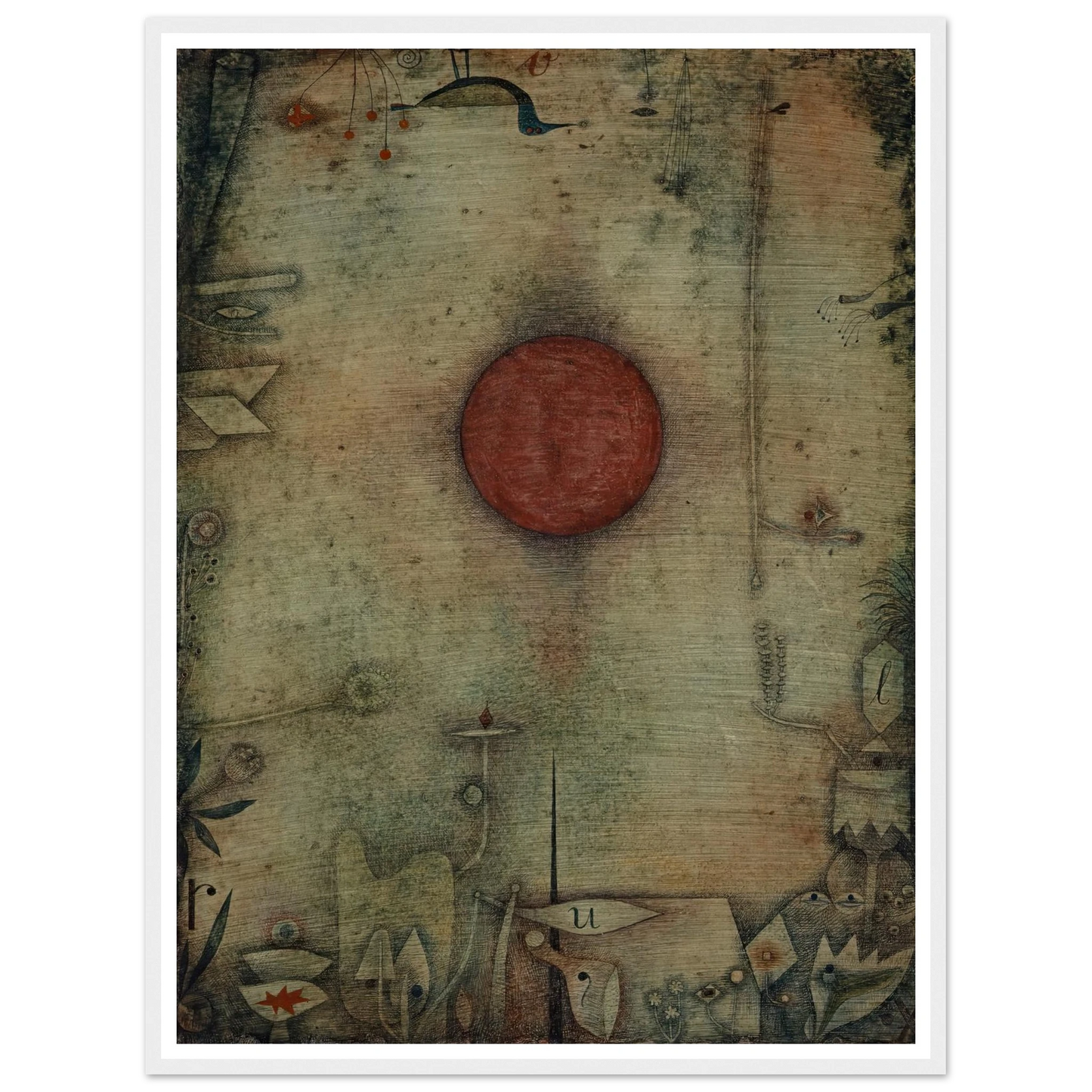 Ad marginem (1930) Art Print | Paul Klee - Framed Poster - 30x40 cm / 12x16″ - Black frame