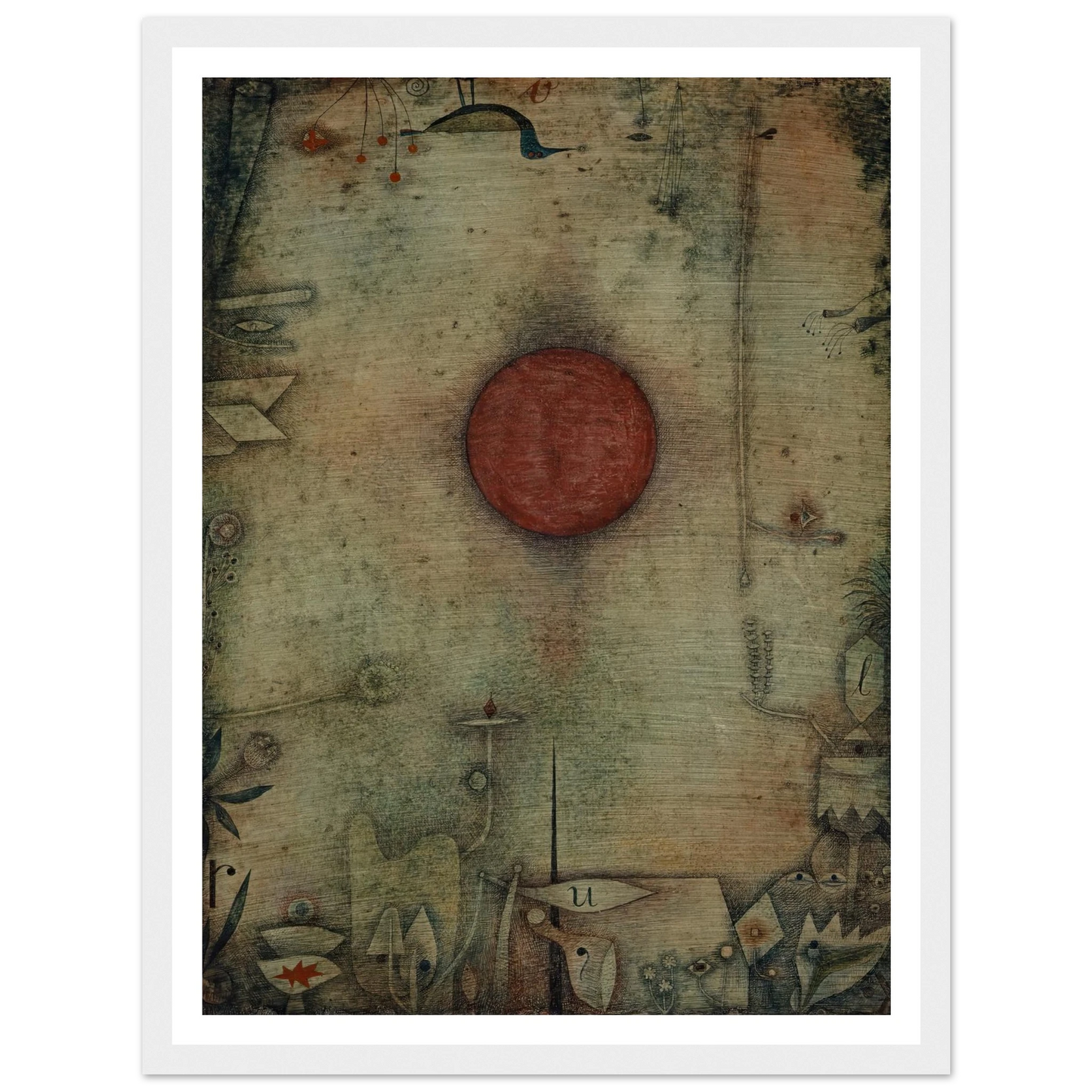 Ad marginem (1930) Art Print | Paul Klee - Framed Poster - 30x40 cm / 12x16″ - Black frame