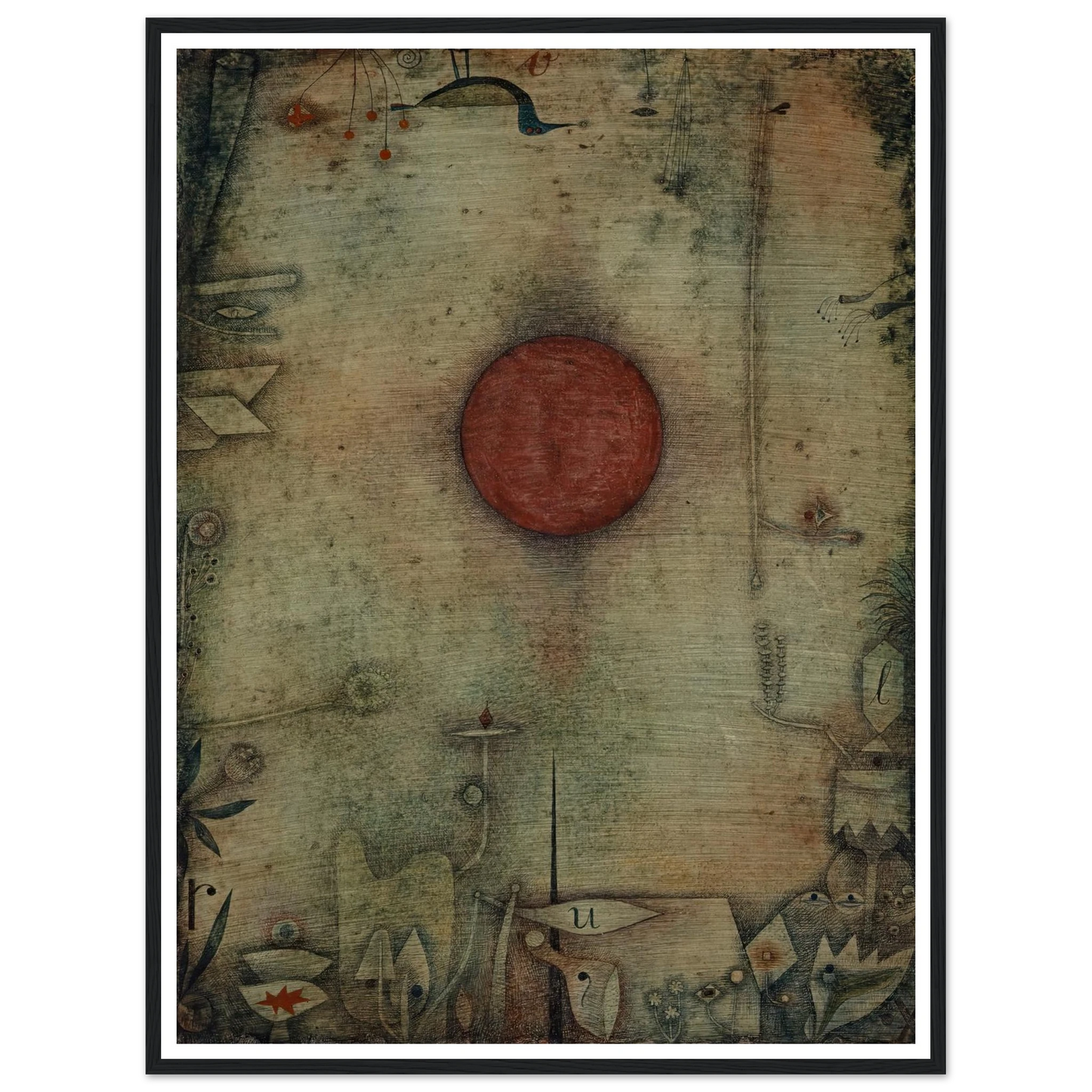 Ad marginem (1930) Art Print | Paul Klee - Framed Poster - 30x40 cm / 12x16″ - Black frame