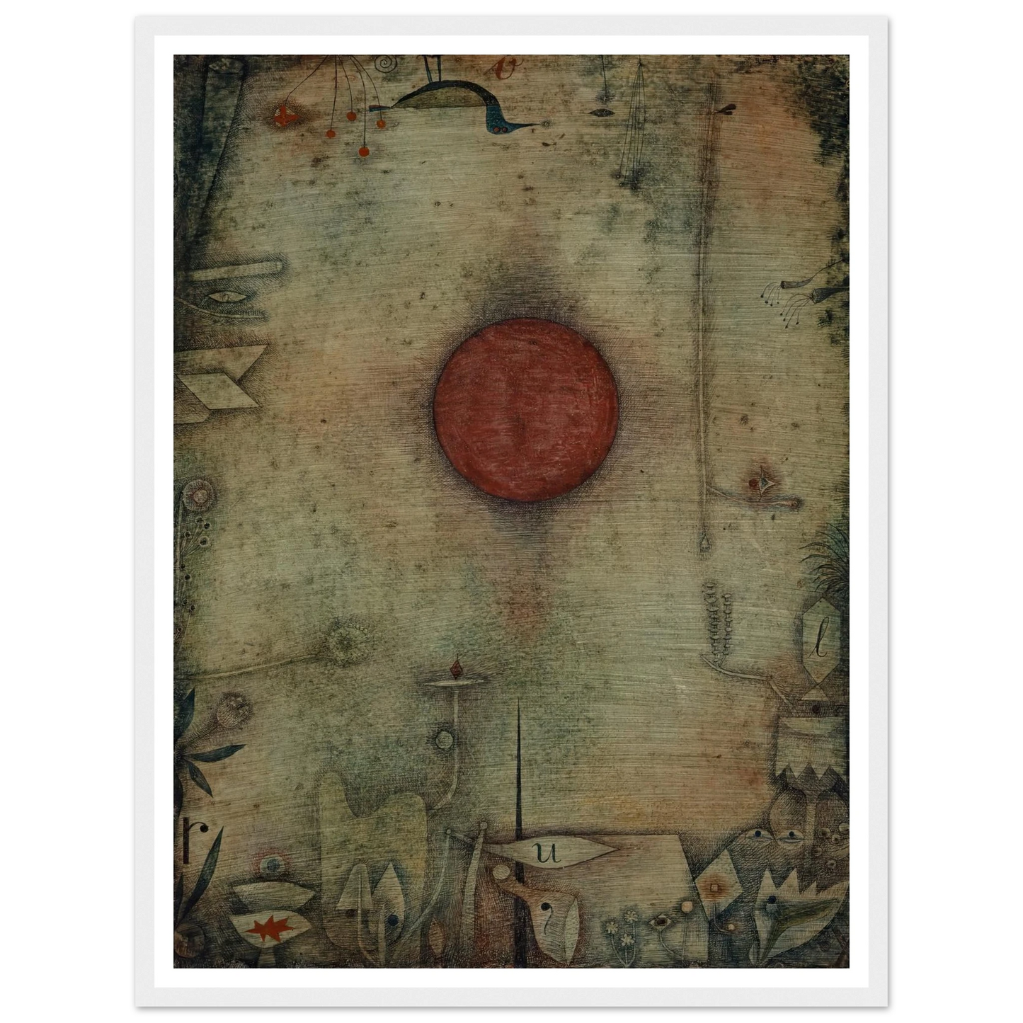 Ad marginem (1930) Art Print | Paul Klee - Framed Poster - 30x40 cm / 12x16″ - Black frame
