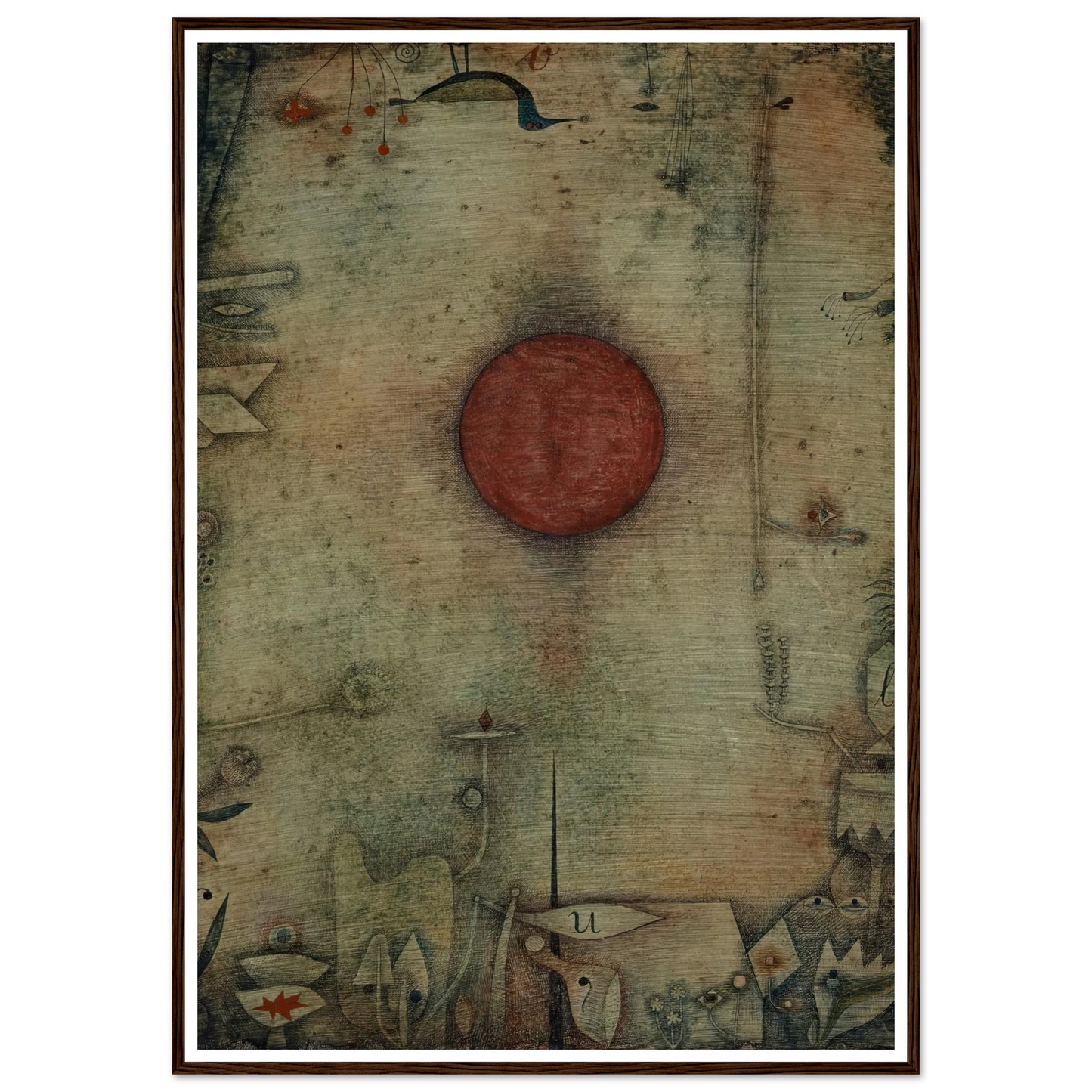 Ad marginem (1930) Art Print | Paul Klee - Framed Poster - 30x40 cm / 12x16″ - Black frame