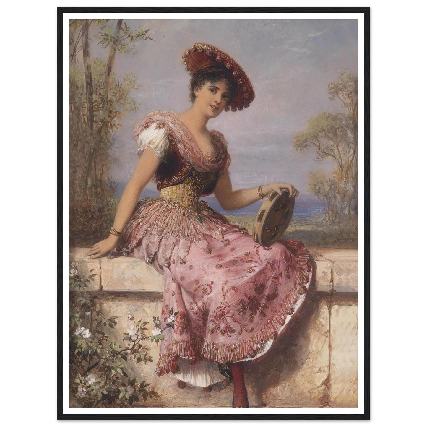 Young tambourine player Art Print | Carl Schweninger Jr-Quipham Collections