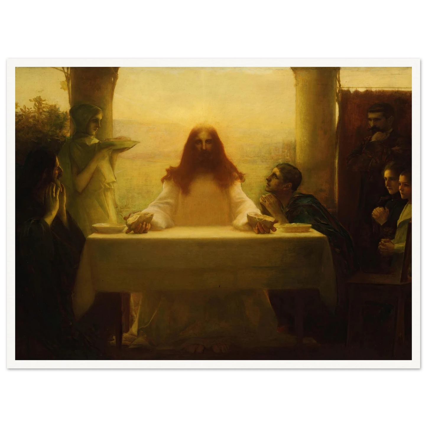 Christ and the Pilgrims at Emmaus (1898) Art Print | Pascal Adolphe Jean Dagnan Bouveret-Quipham Collections