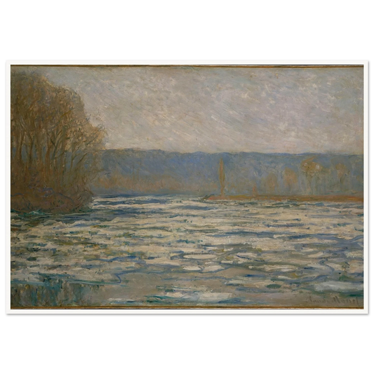 Ice breaking up on the Seine near Bennecourt (1893) Art Print | Claude Monet-Quipham Collections
