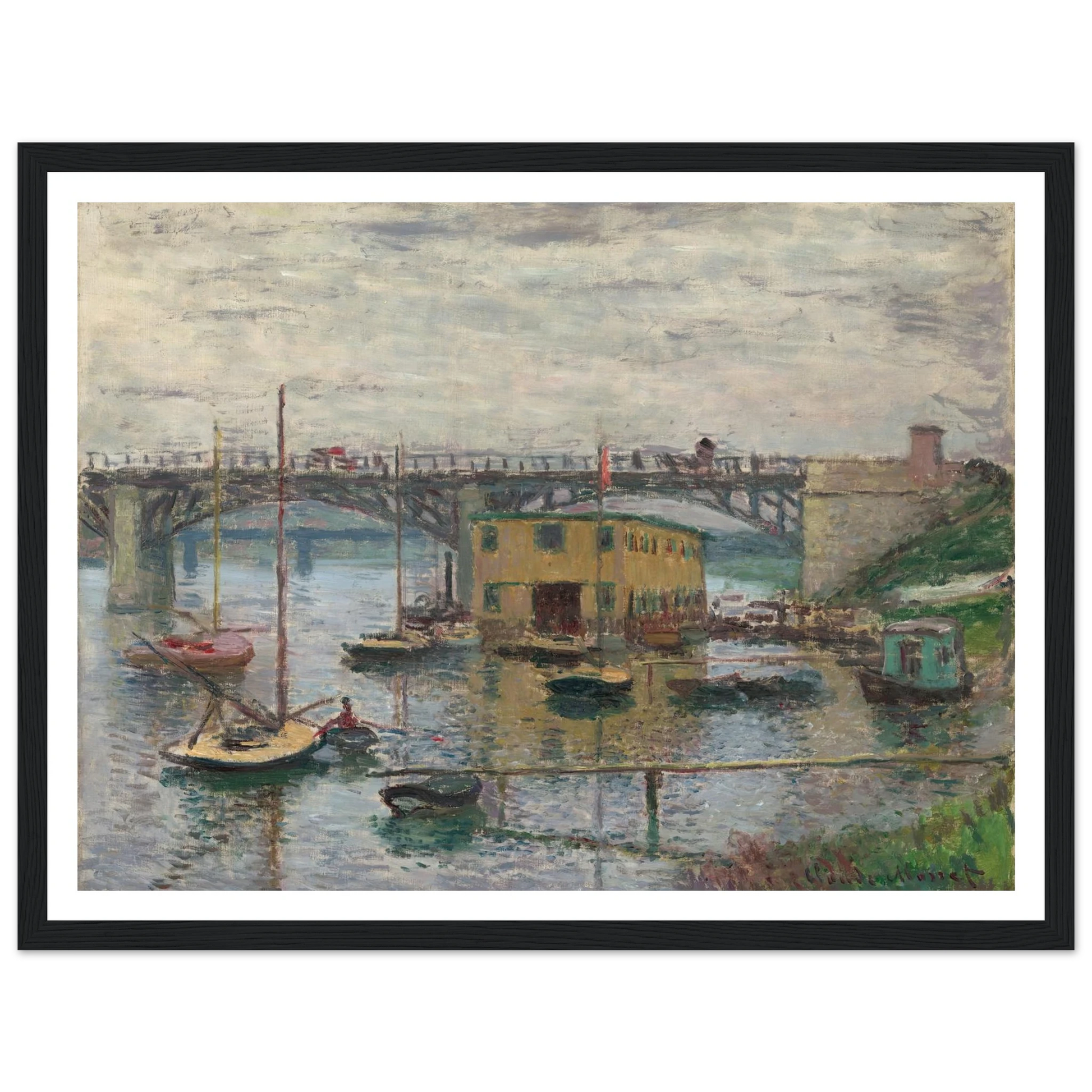 Bridge at Argenteuil on a Gray Day (c. 1876) Art Print | Claude Monet-Quipham Collections