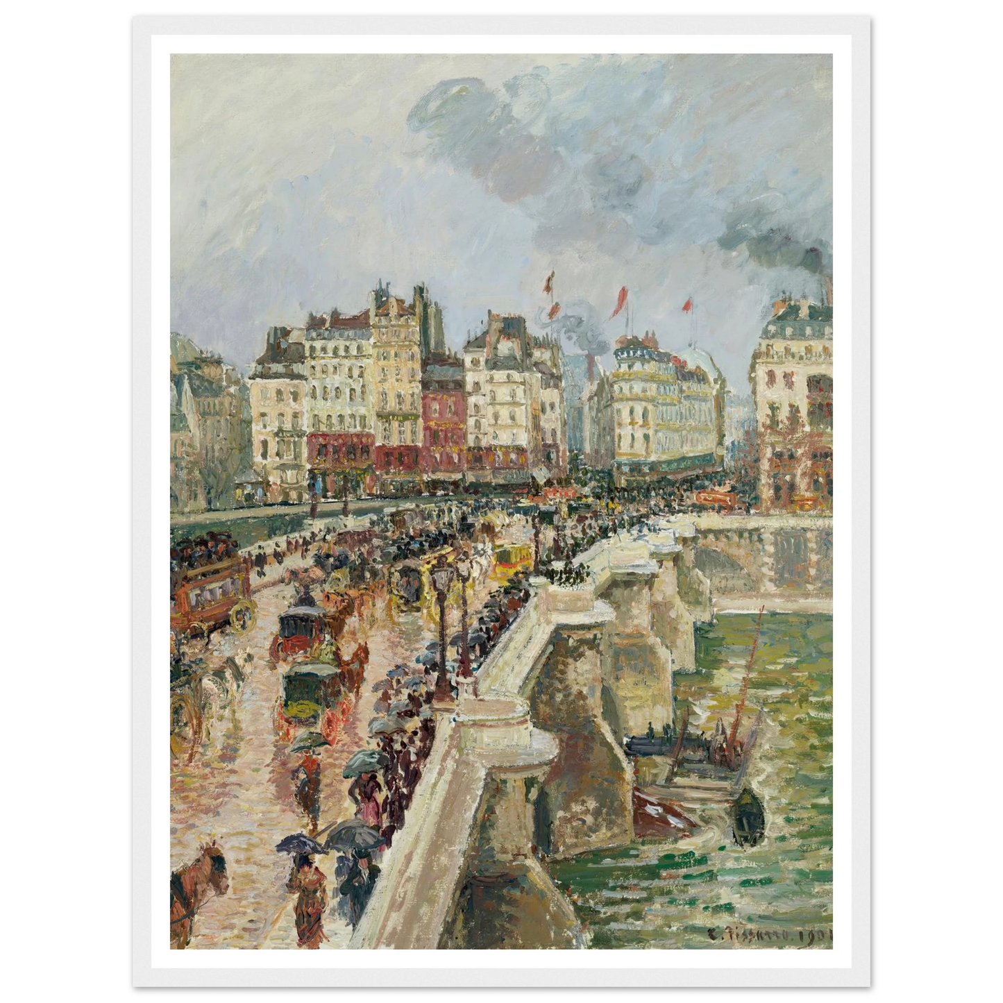 Le Pont-Neuf, après-midi de pluie (1901) Art Print | Camille Pissarro-Quipham Collections