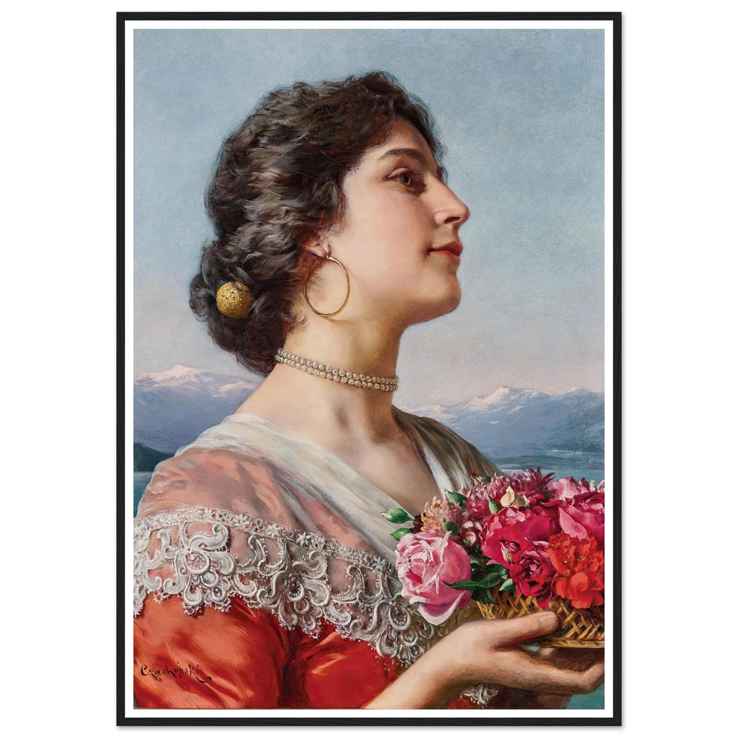 Young flower seller Art Print | Wladyslaw Czachorski-Quipham Collections