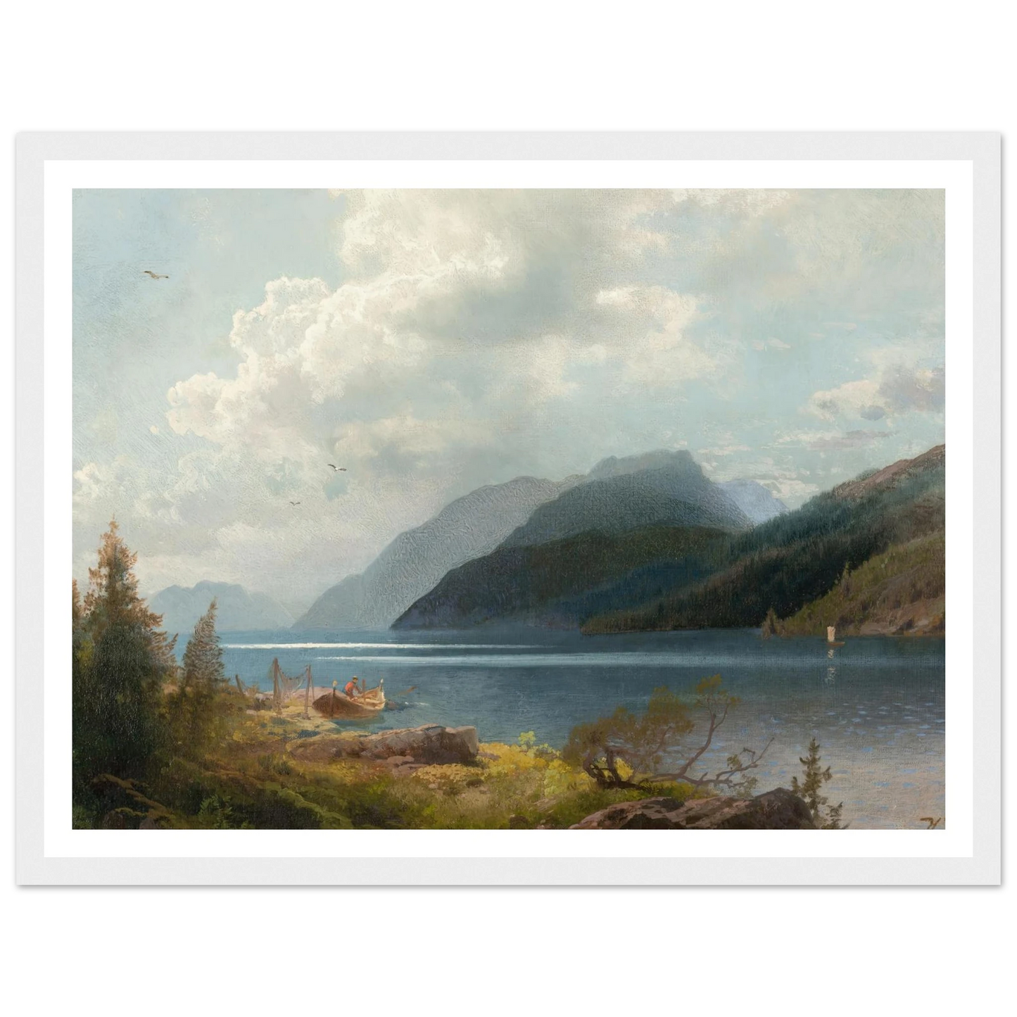 Mountain Lake, Sagne Fjord, Norway Art Print | Hermann Ottomar Herzog-Quipham Collections