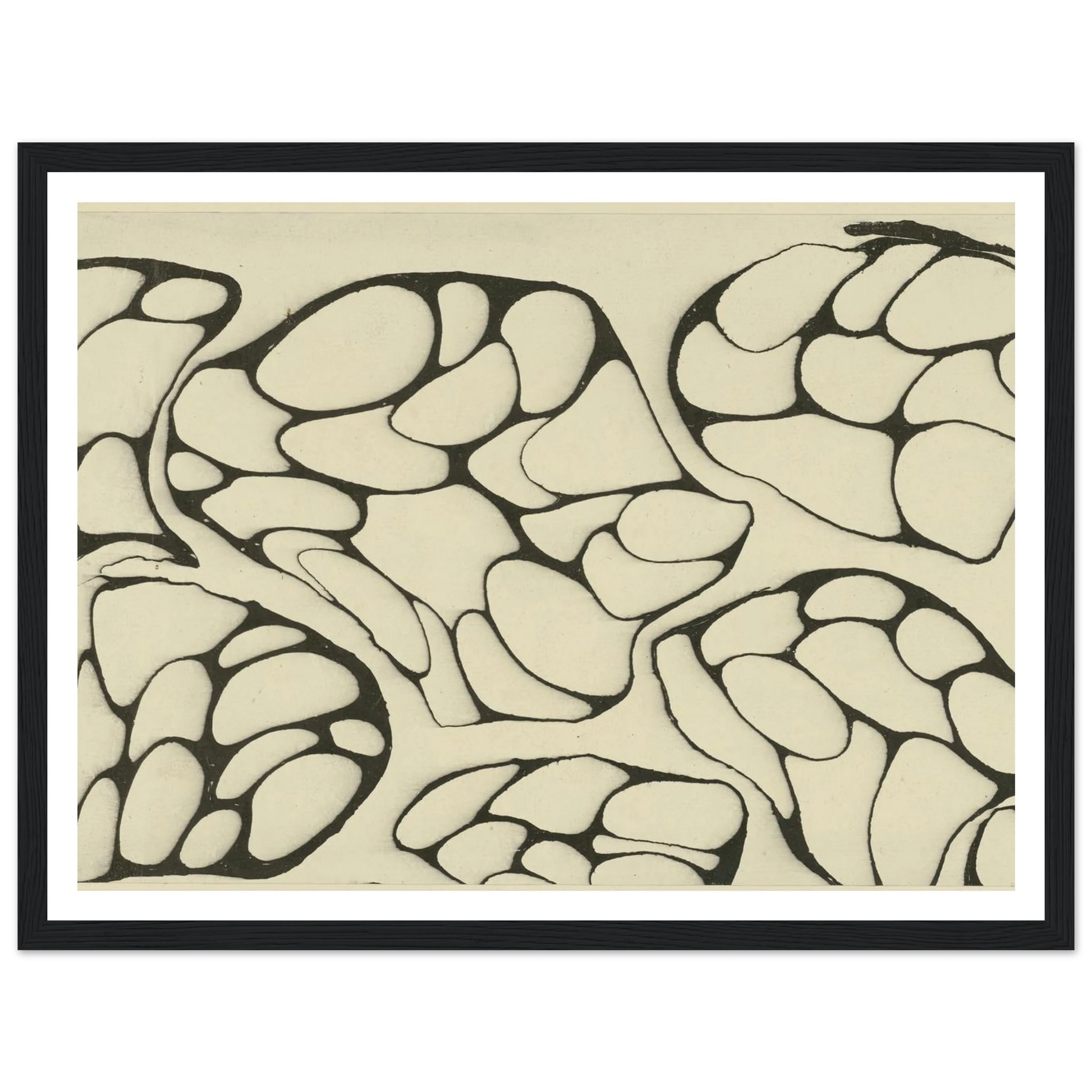 Adermarmorpapier (1903 - 1907) Art Print | Josef Hoffmann - Framed Poster - 30x40 cm / 12x16″ - Black frame