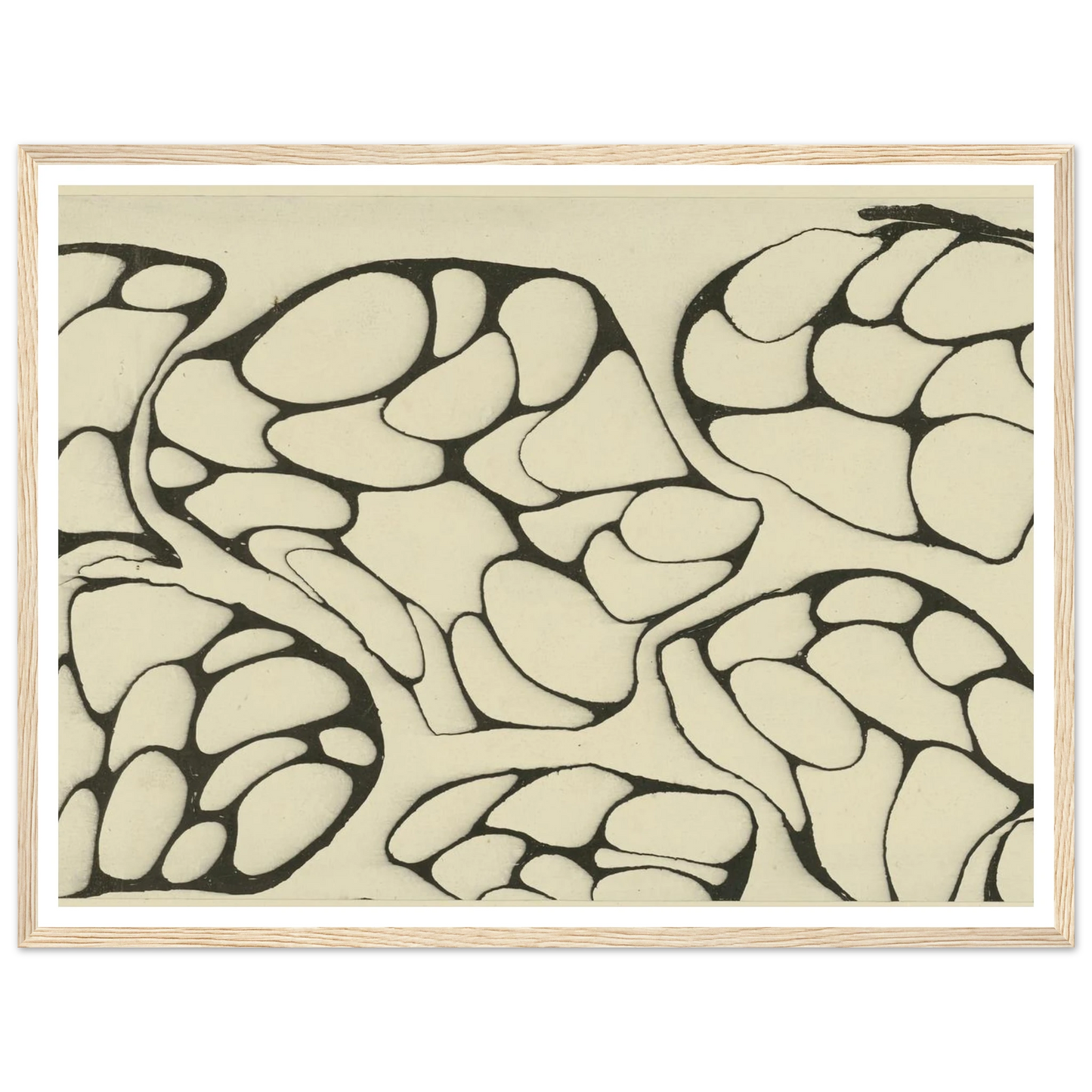 Adermarmorpapier (1903 - 1907) Art Print | Josef Hoffmann - Framed Poster - 30x40 cm / 12x16″ - Black frame