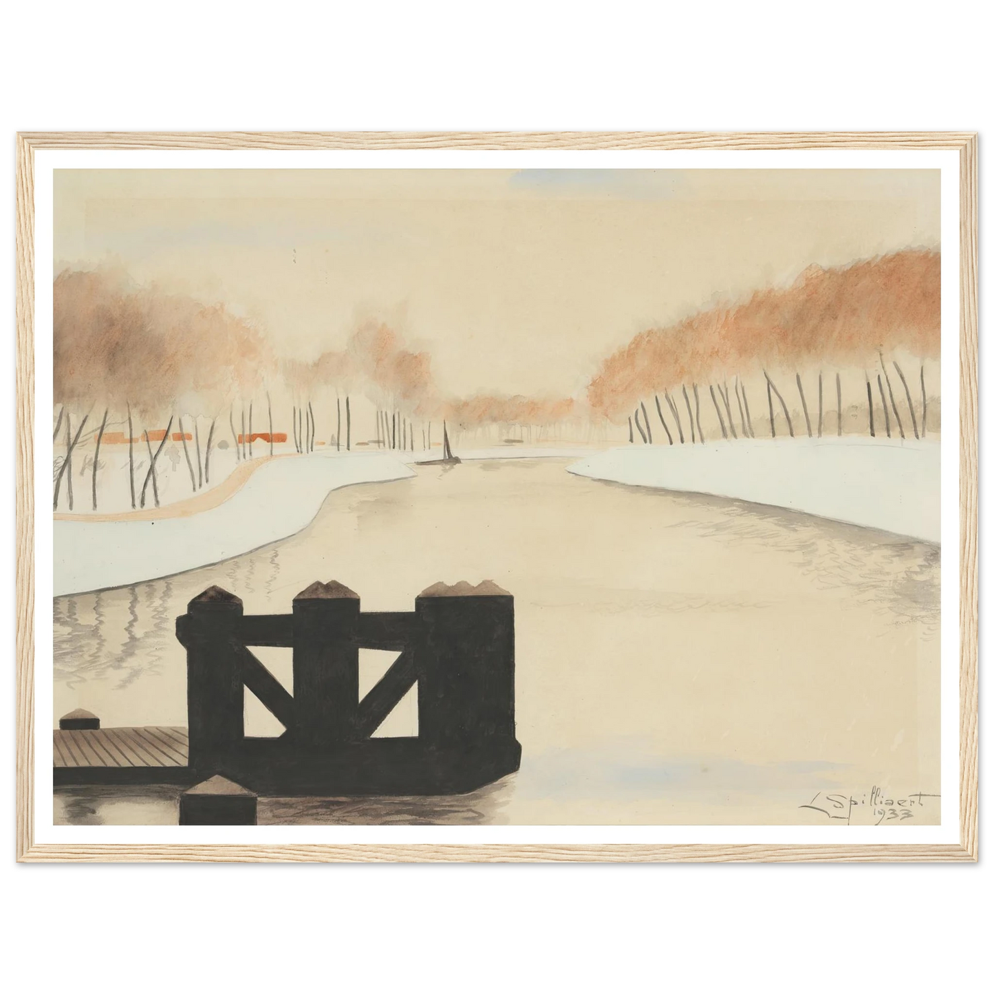 De Keignaertkreek in Zandvoorde (1933) Art Print | Leon Spilliaert-Quipham Collections