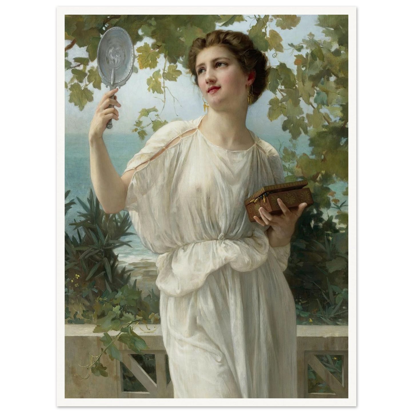 Admiring Beauty Art Print | Guillaume Seignac - Framed Poster - 30x40 cm / 12x16″ - Black frame