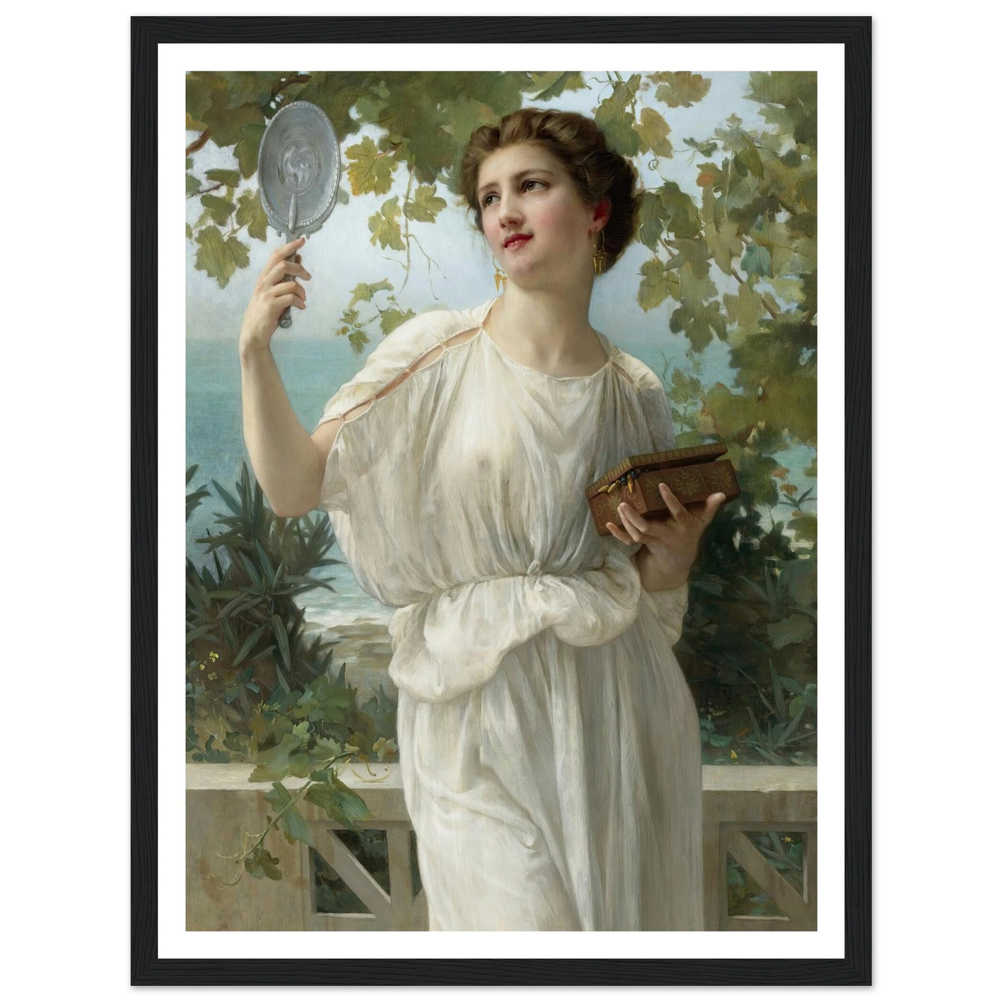 Admiring Beauty Art Print | Guillaume Seignac - Framed Poster - 30x40 cm / 12x16″ - Black frame