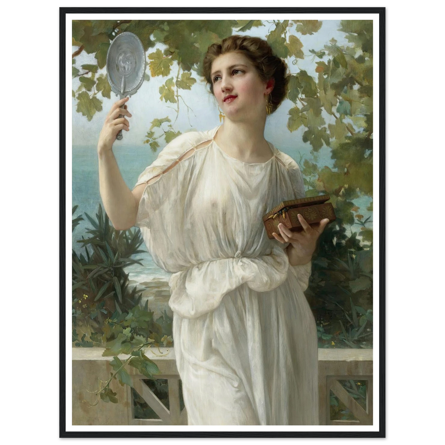 Admiring Beauty Art Print | Guillaume Seignac - Framed Poster - 30x40 cm / 12x16″ - Black frame