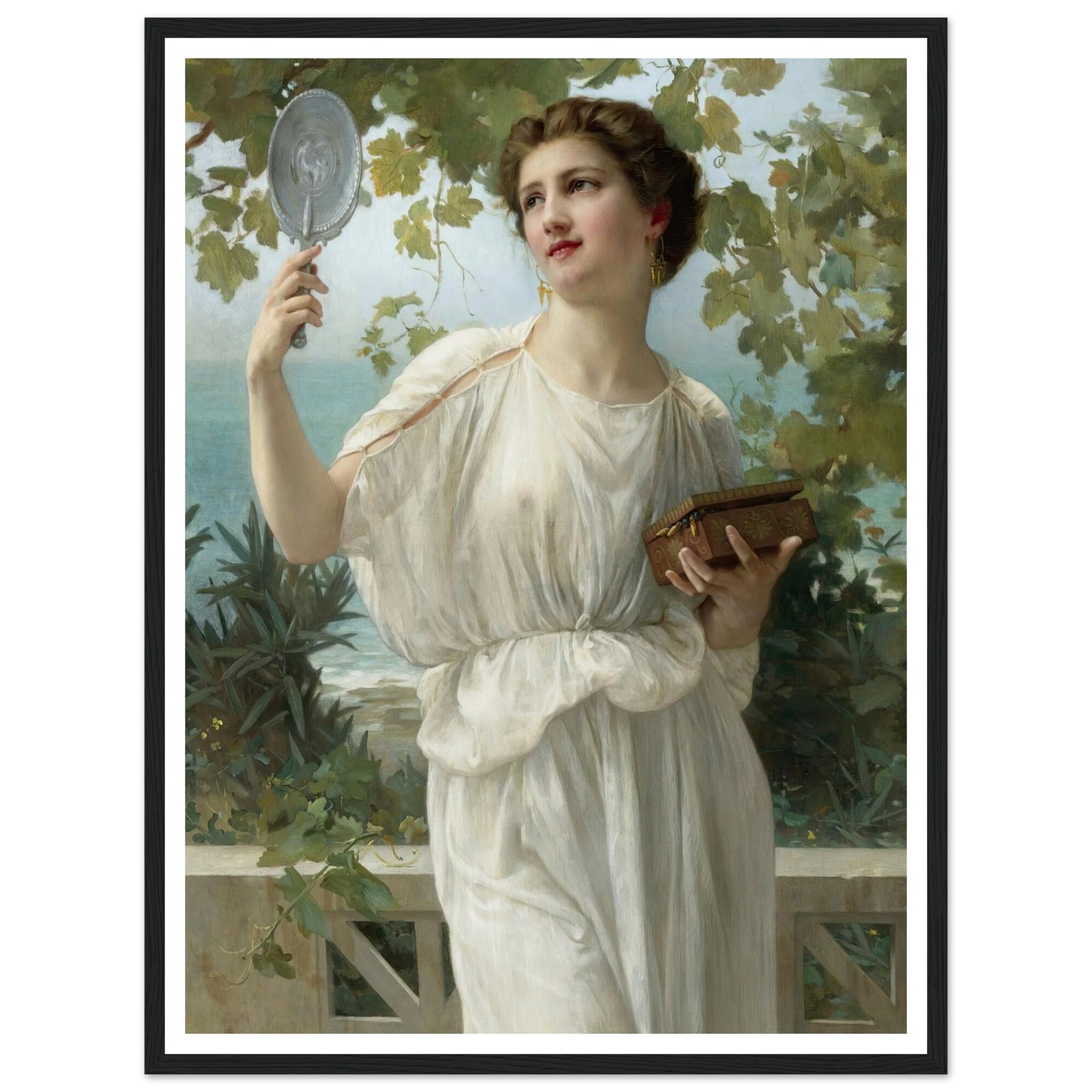 Admiring Beauty Art Print | Guillaume Seignac - Framed Poster - 30x40 cm / 12x16″ - Black frame