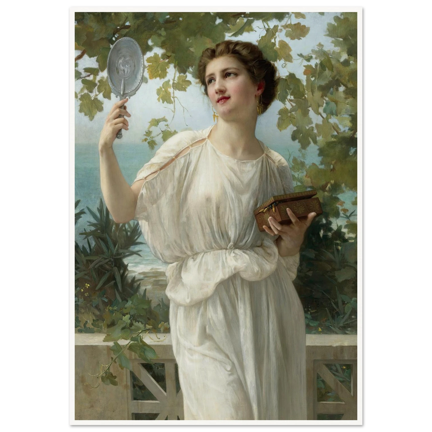 Admiring Beauty Art Print | Guillaume Seignac - Framed Poster - 30x40 cm / 12x16″ - Black frame
