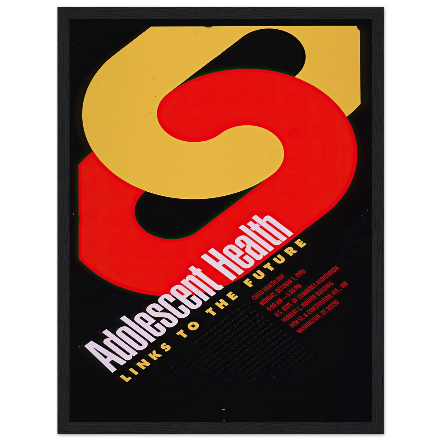 Adolescent health; links to the future (1990) Art Print | National Institutes of Health - Framed Poster - 30x40 cm / 12x16″ - Black frame