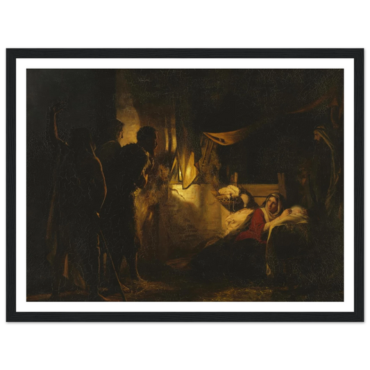 Adoration of the Shepherds (1882) Art Print | Carl Bloch - Framed Poster - 30x40 cm / 12x16″ - Black frame