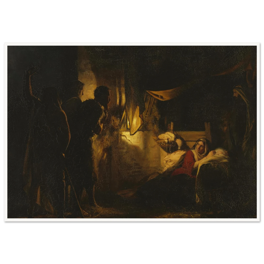 Adoration of the Shepherds (1882) Art Print | Carl Bloch - Framed Poster - 30x40 cm / 12x16″ - Black frame