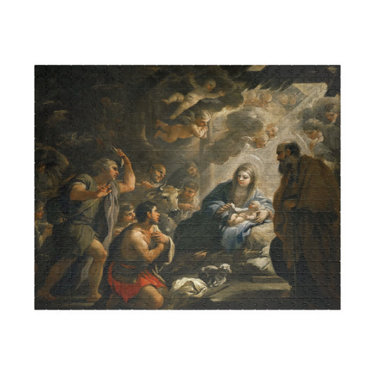 Adoration of the Shepherds Puzzle | Luca Giordano - - 252 pcs (Horizontal) - 