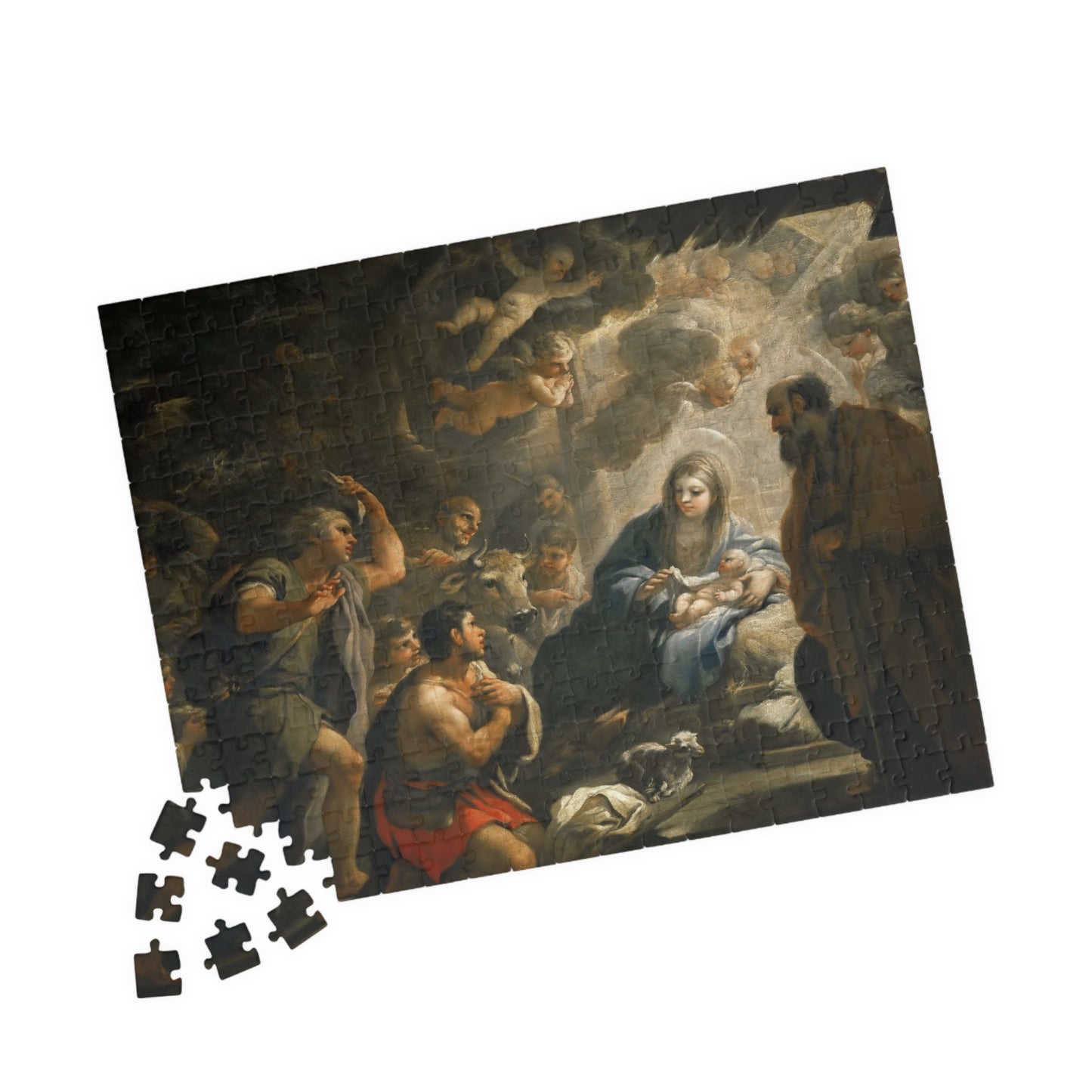 Adoration of the Shepherds Puzzle | Luca Giordano - - 252 pcs (Horizontal) - 