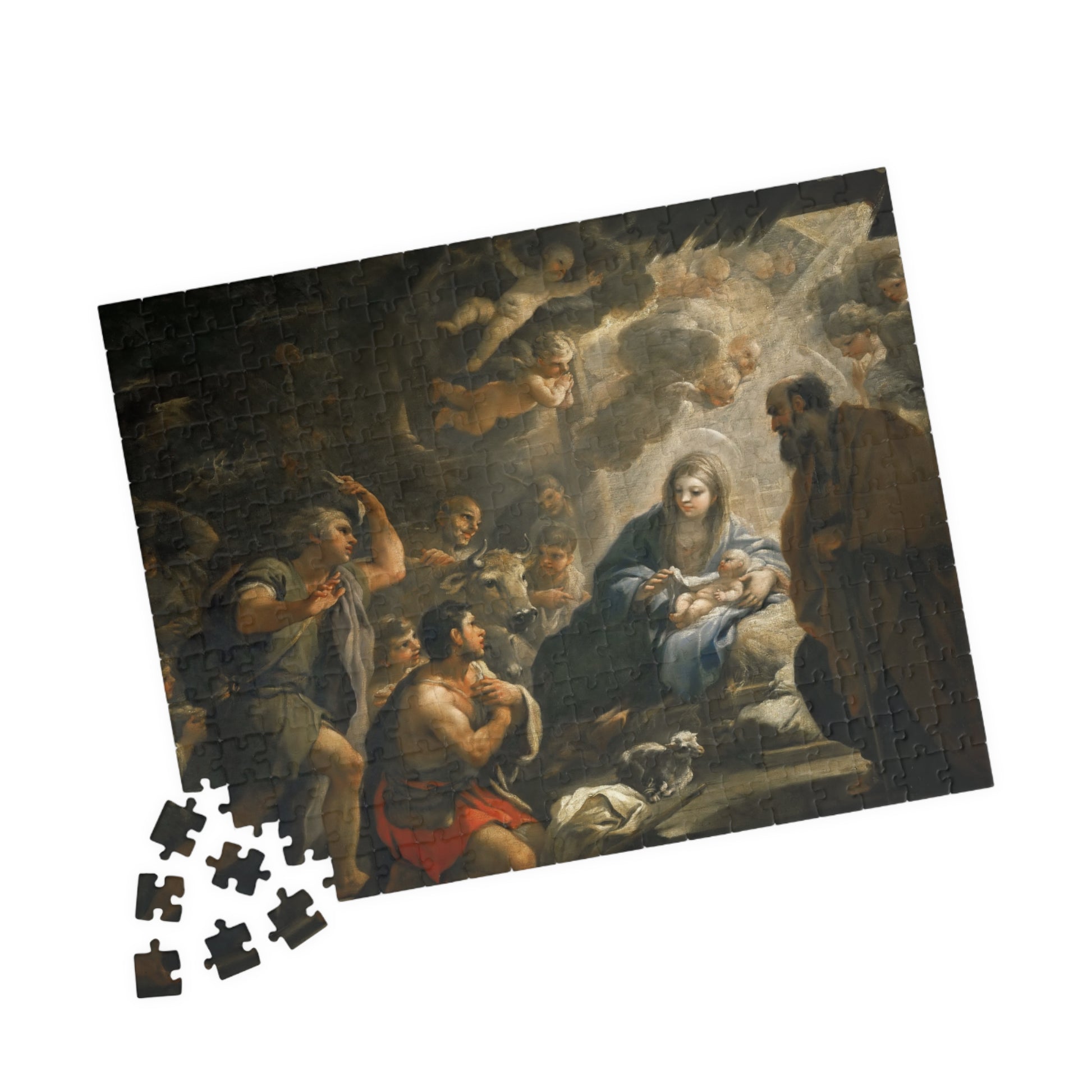 Adoration of the Shepherds Puzzle | Luca Giordano - - 252 pcs (Horizontal) - 