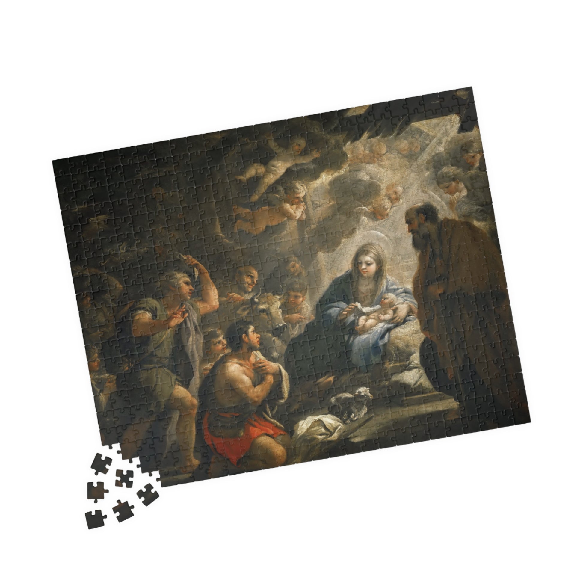 Adoration of the Shepherds Puzzle | Luca Giordano - - 252 pcs (Horizontal) - 