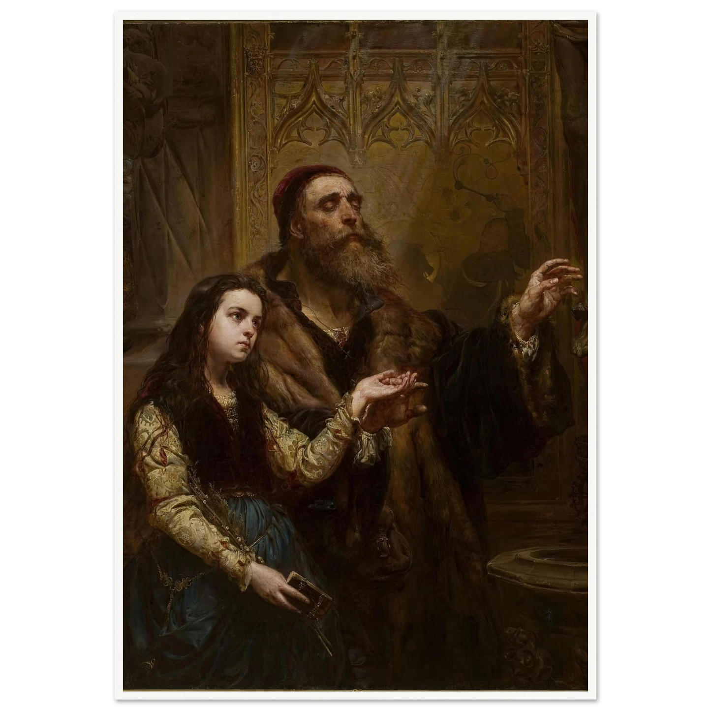 Blind Veit Stoss with his granddaughter (1865) Art Print | Jan Matejko-Quipham Collections