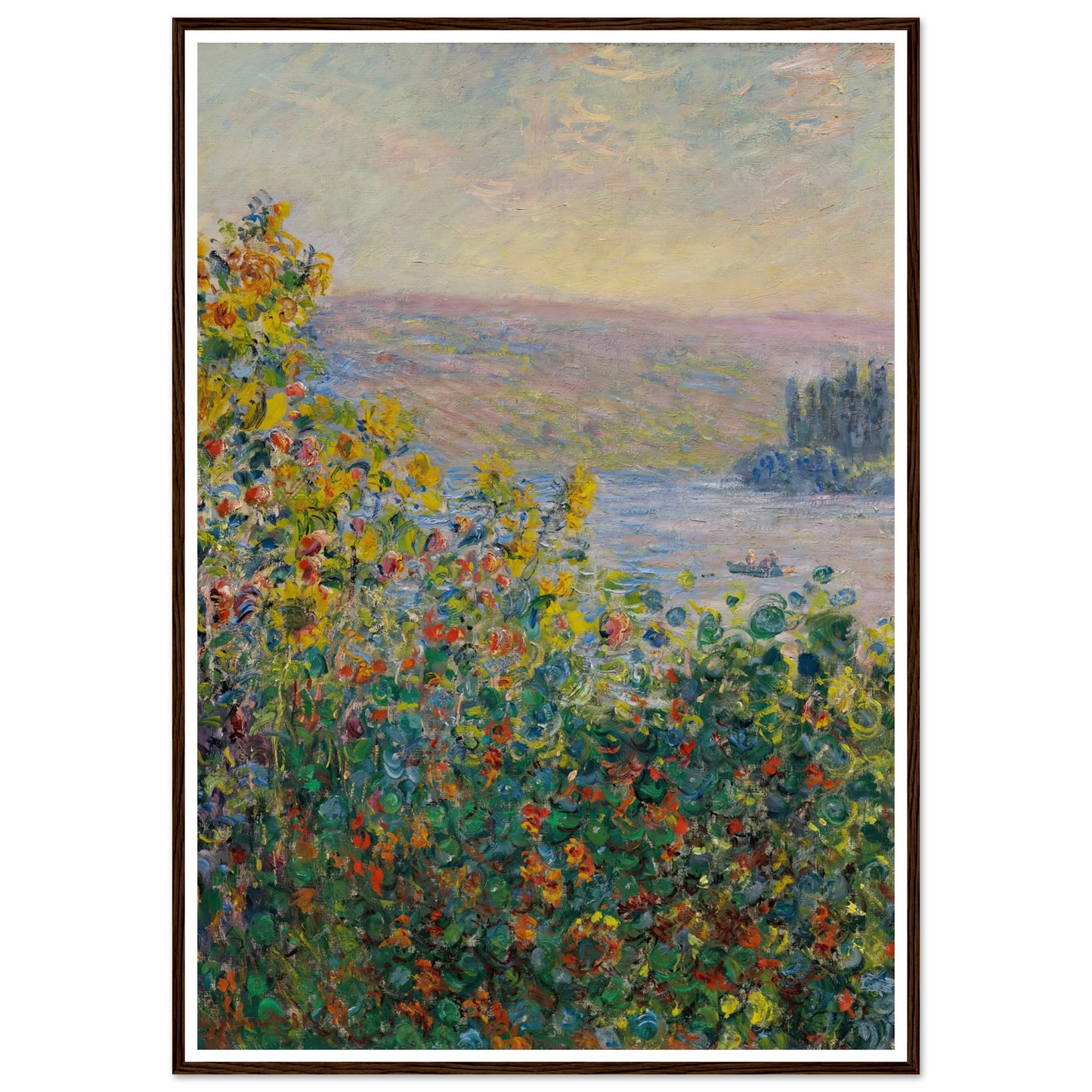 Flower Beds at Vétheuil (1881) Art Print | Claude Monet-Quipham Collections