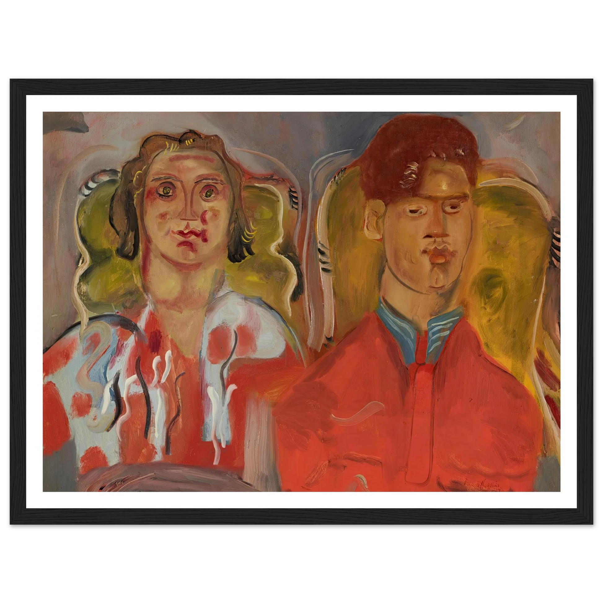 Double portrait No. 2 (Katharine and Anthony West) (1937) Art Print | Frances Hodgkins-Quipham Collections