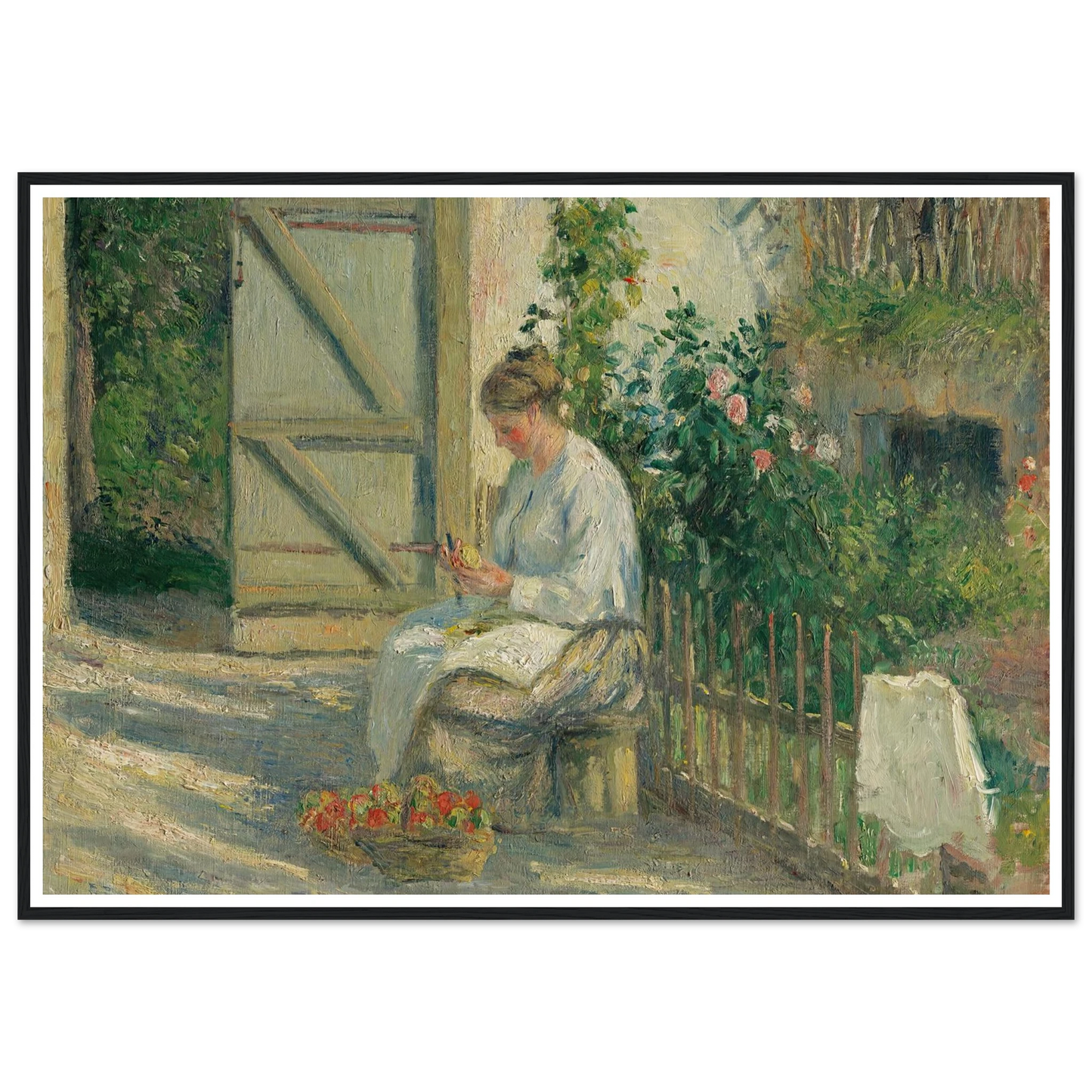 Julie Pissarro épluchant des légumes (1878) Art Print | Camille Pissarro-Quipham Collections