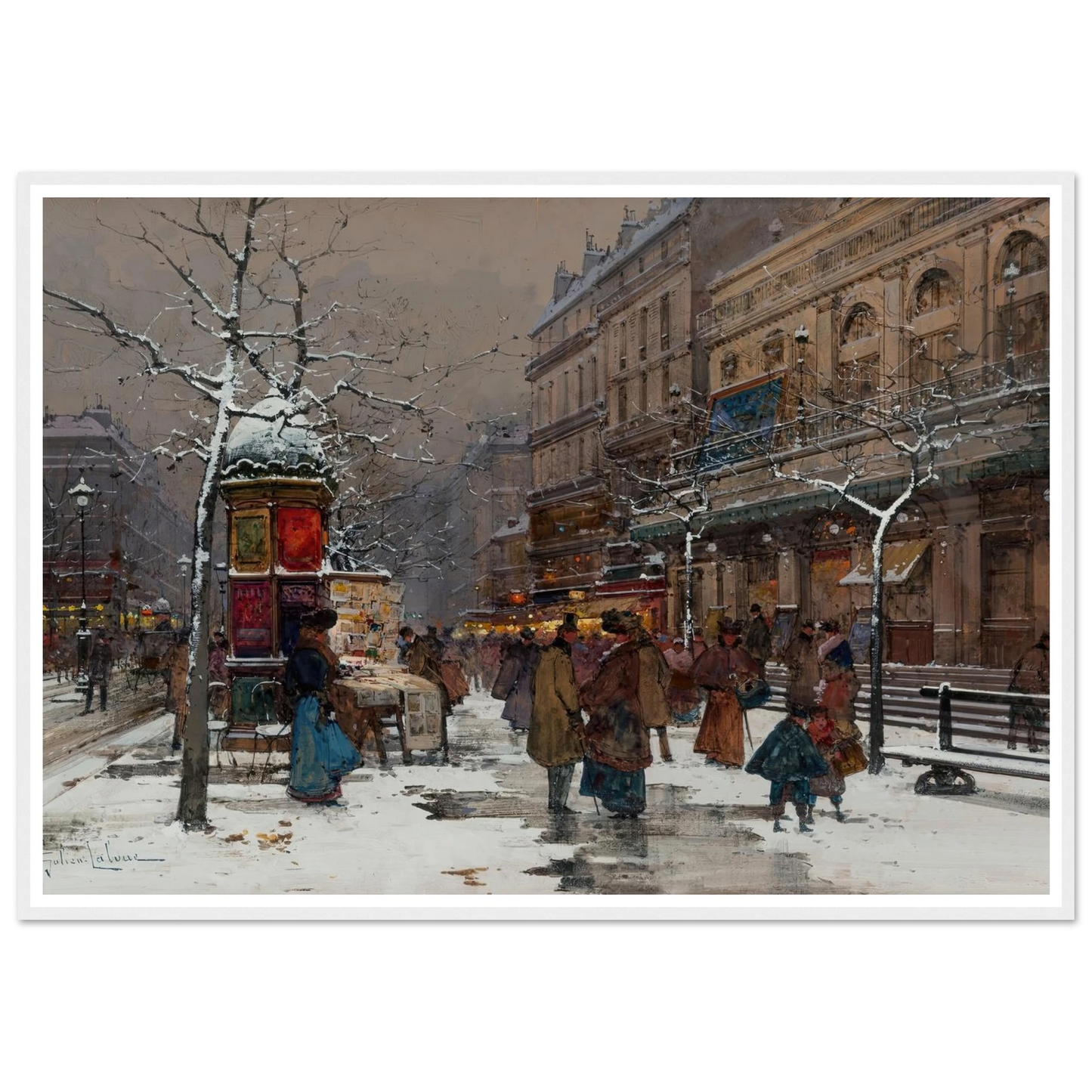 Paris, boulevard en hiver Art Print | Eugene Galien Laloue-Quipham Collections