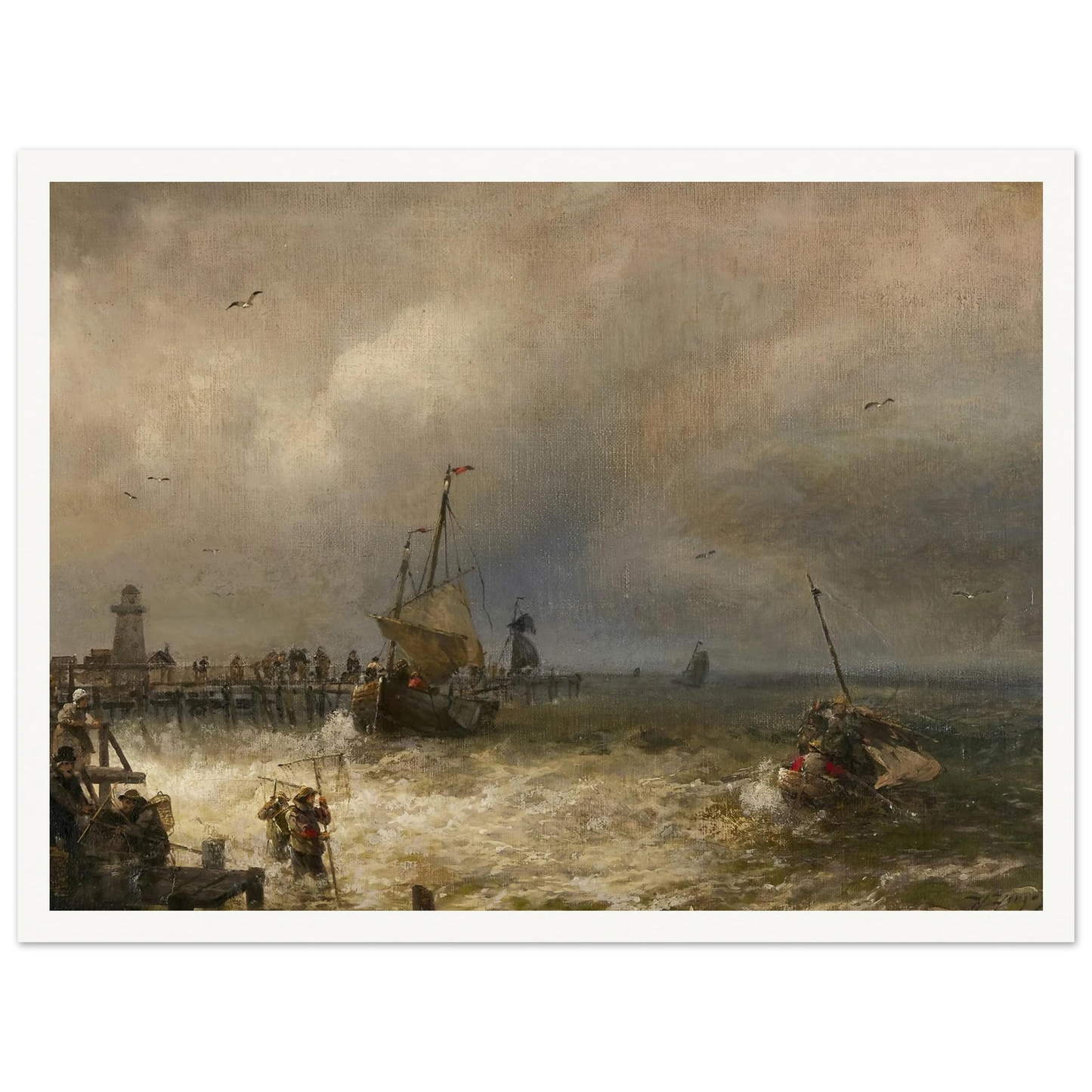 The Return from Fishing Art Print | Hermann Ottomar Herzog-Quipham Collections