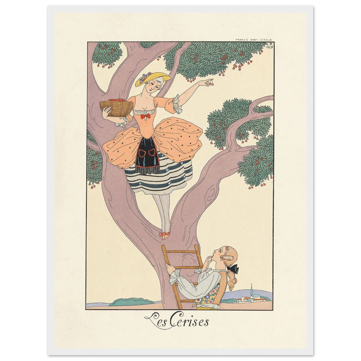 Les Cerises (Cherries) (1922–1926) Art Print | George Barbier-Quipham Collections