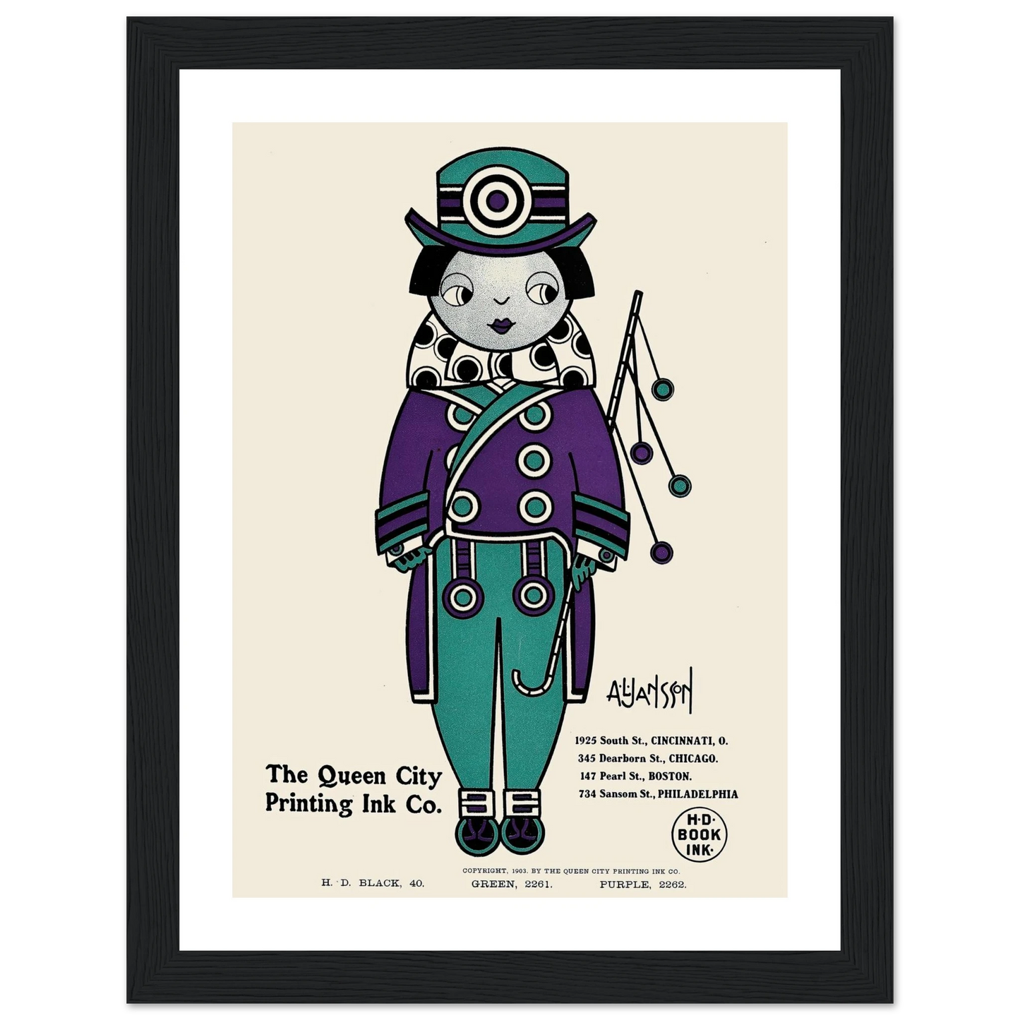 Queen City Ink, Ad. 01 (1890-1913) Art Print | Augustus Jansson-Quipham Collections